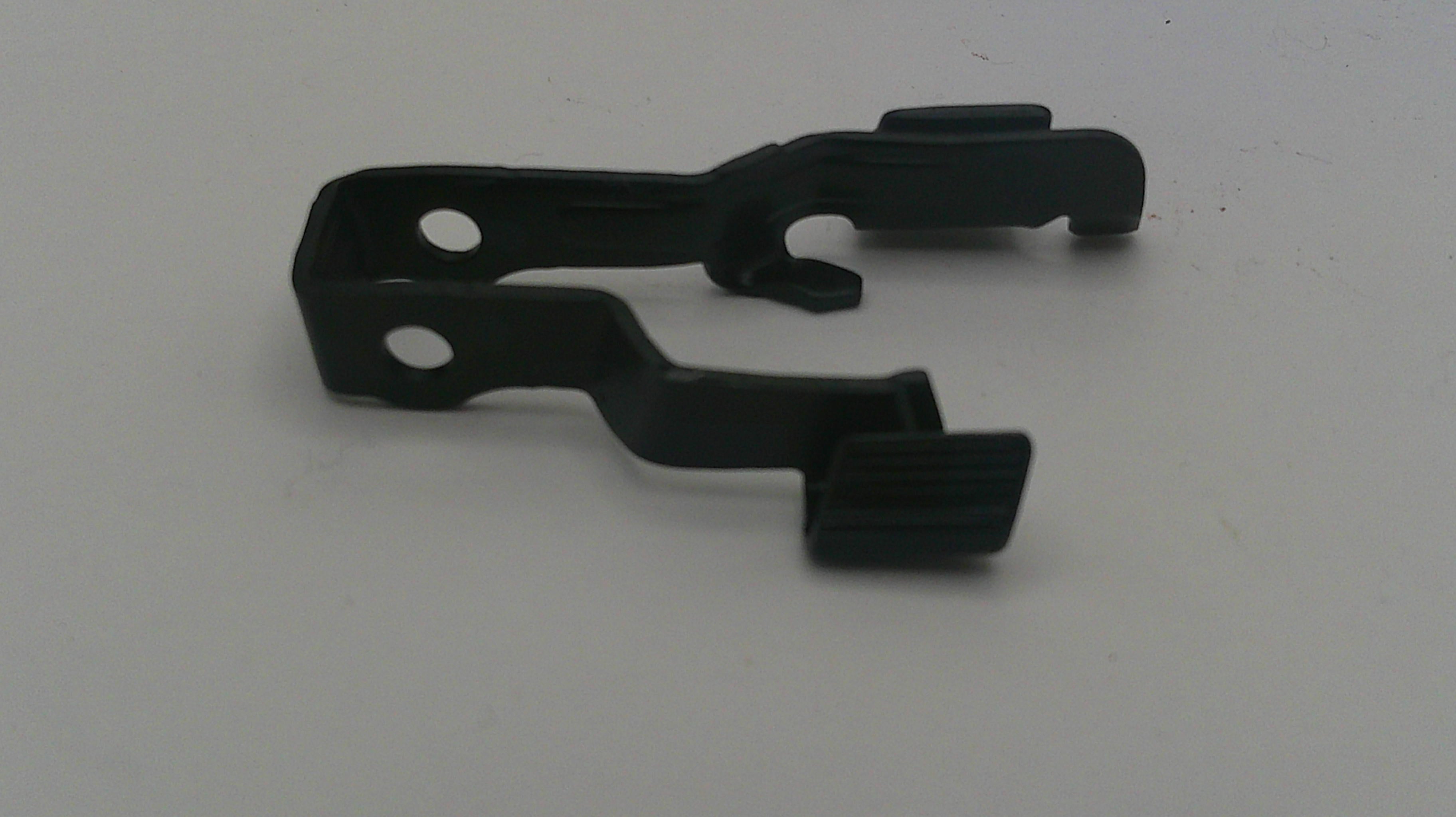 Black metal bracket on a white background