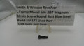 Smith & Wesson revolver part with descriptive label on a white background