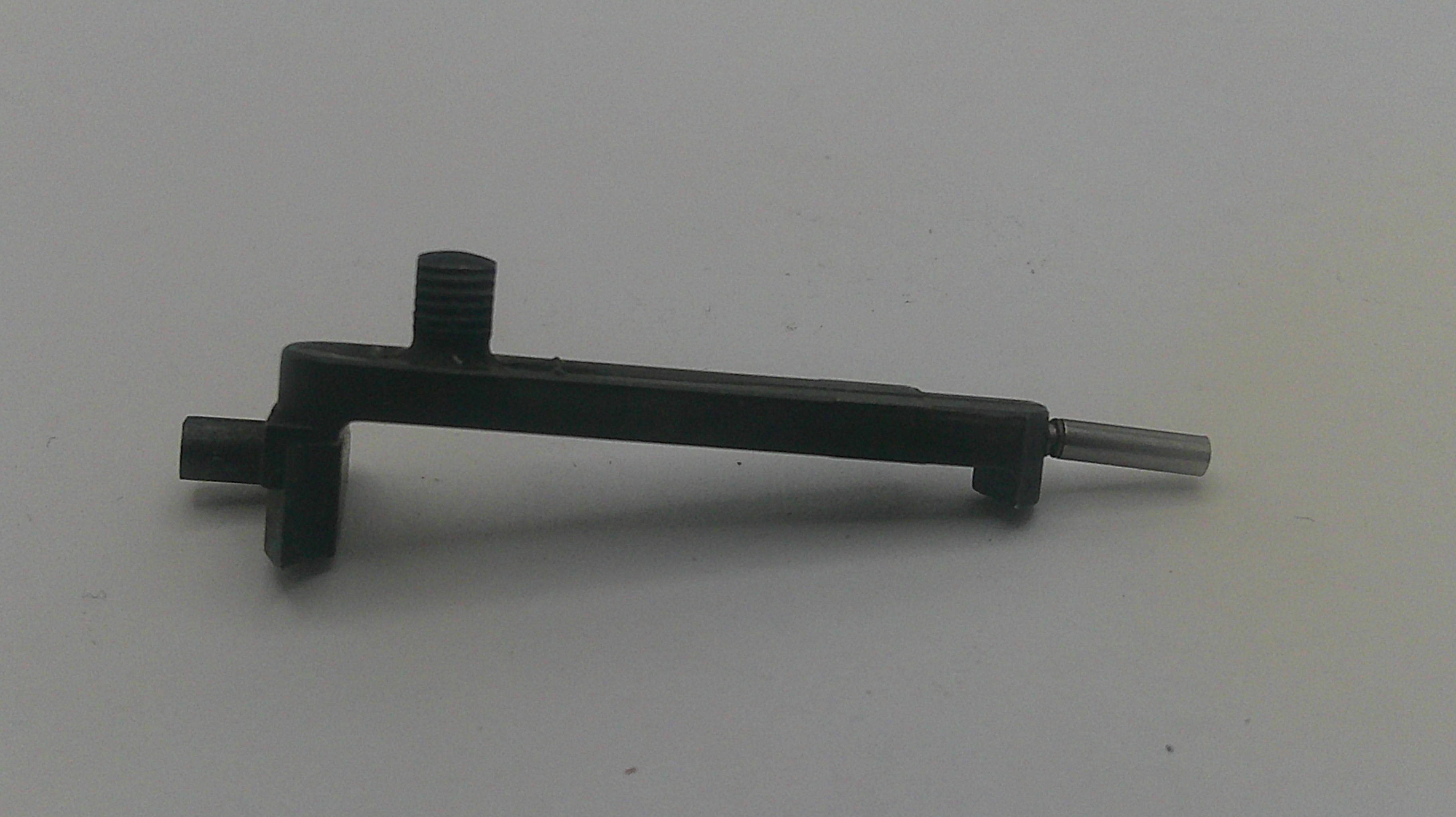 Black metal tool on a white background