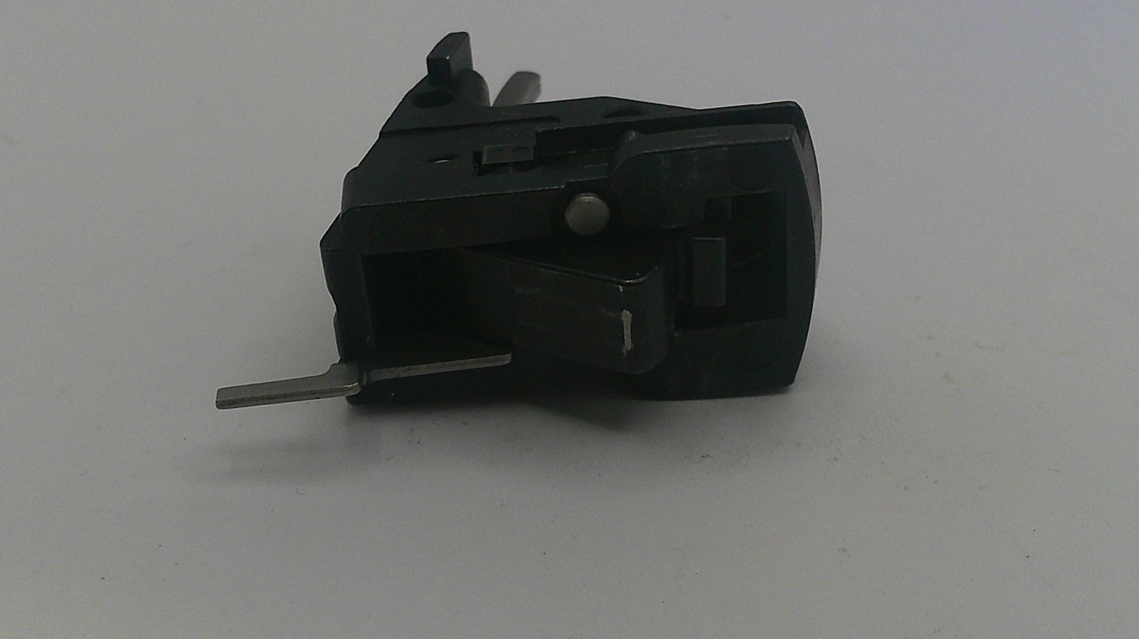Black mechanical switch on a white background