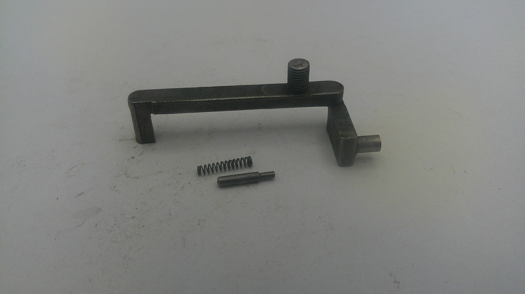 Metal lever and spring on a white background