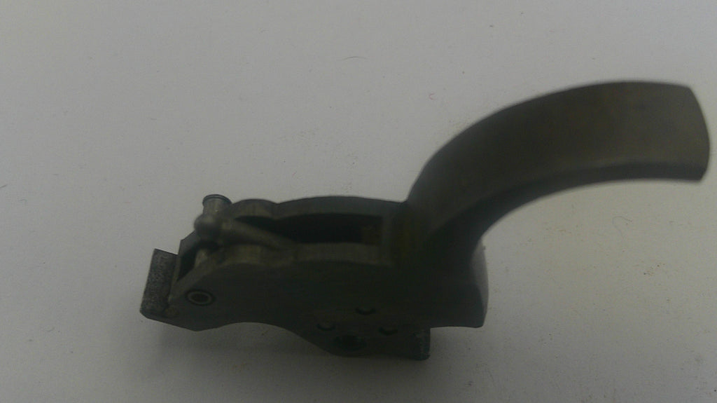 Black metal lever or handle on a white background