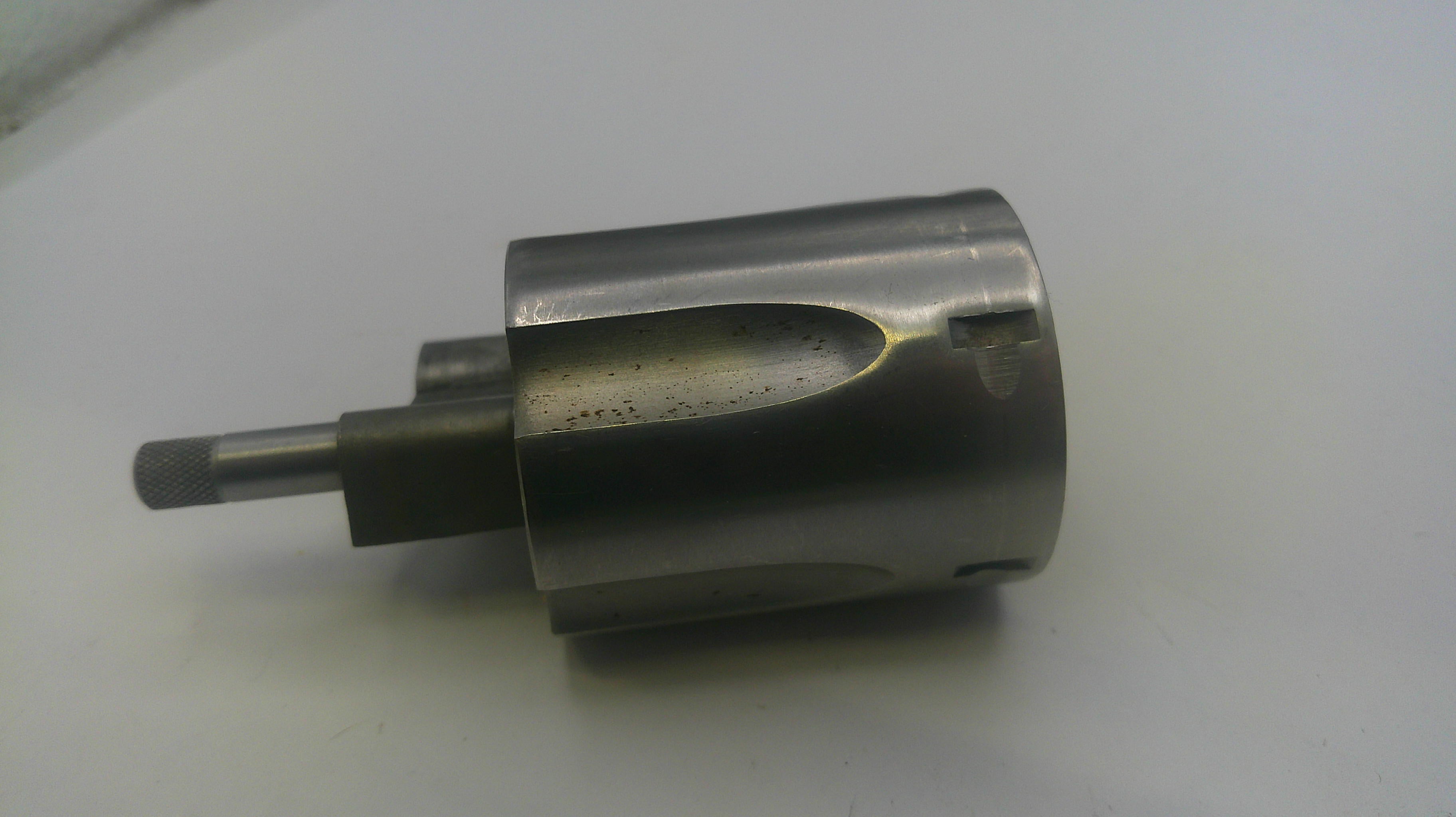 Metal drill bit on a white background