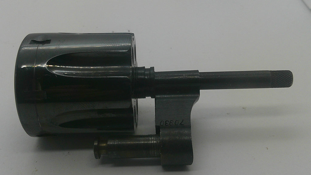 A used black metal mechanical component, likely a piston rod assembly or engine part, photographed on a plain white background.