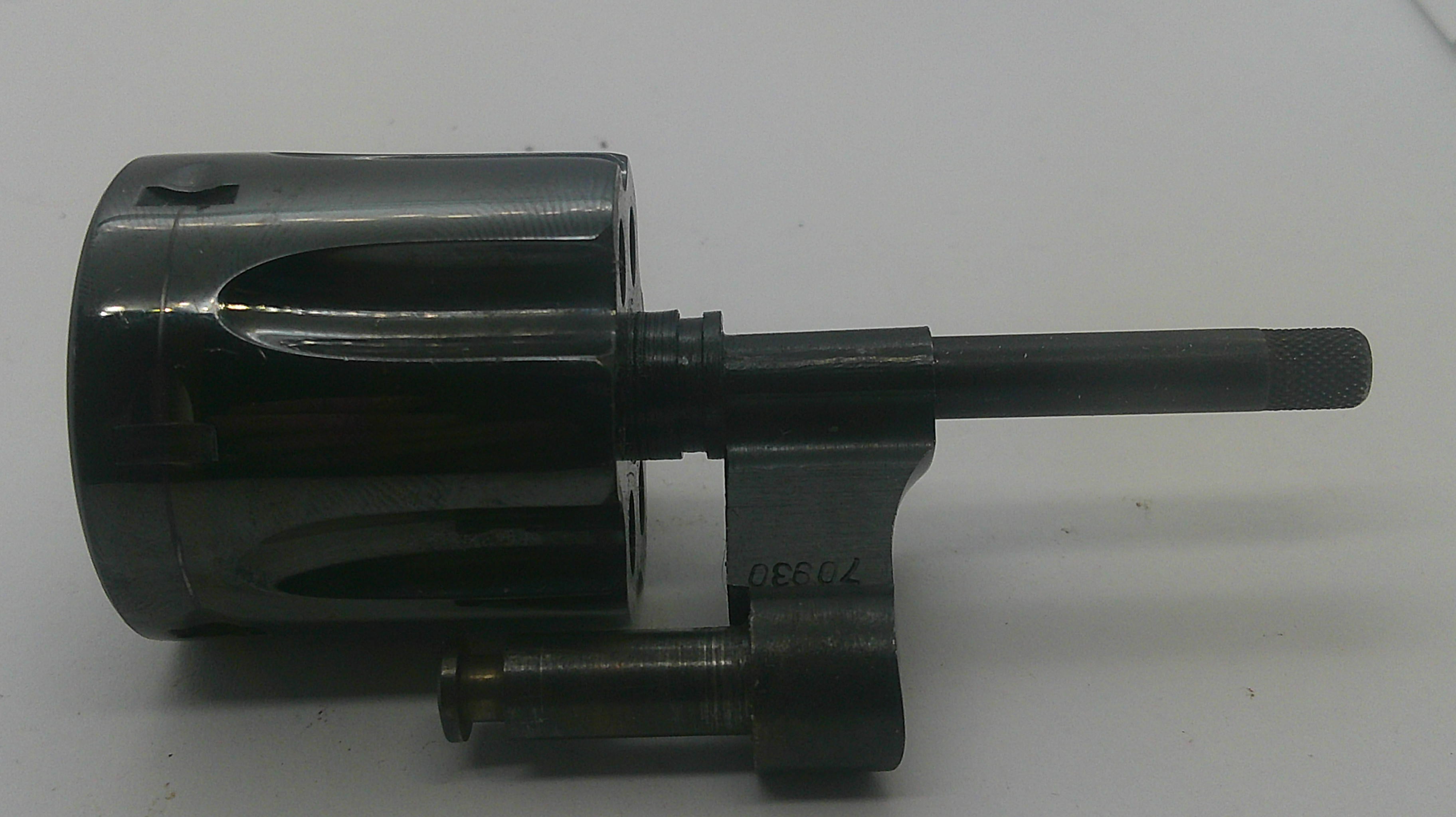 A used black metal mechanical component, likely a piston rod assembly or engine part, photographed on a plain white background.