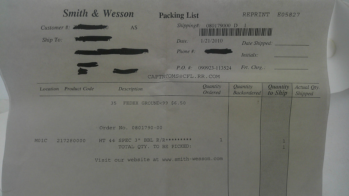 Smith & Wesson Smith & Wesson K Frame Model 696 3" Stainless Steel Barrel 69618 Part 69618