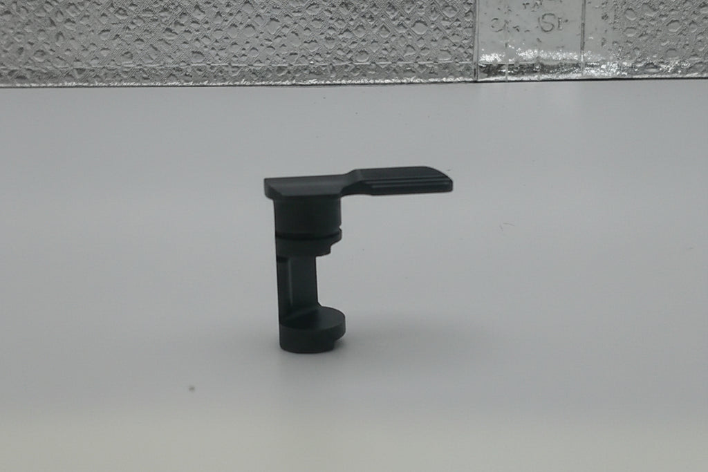 Black metal bracket on a white background