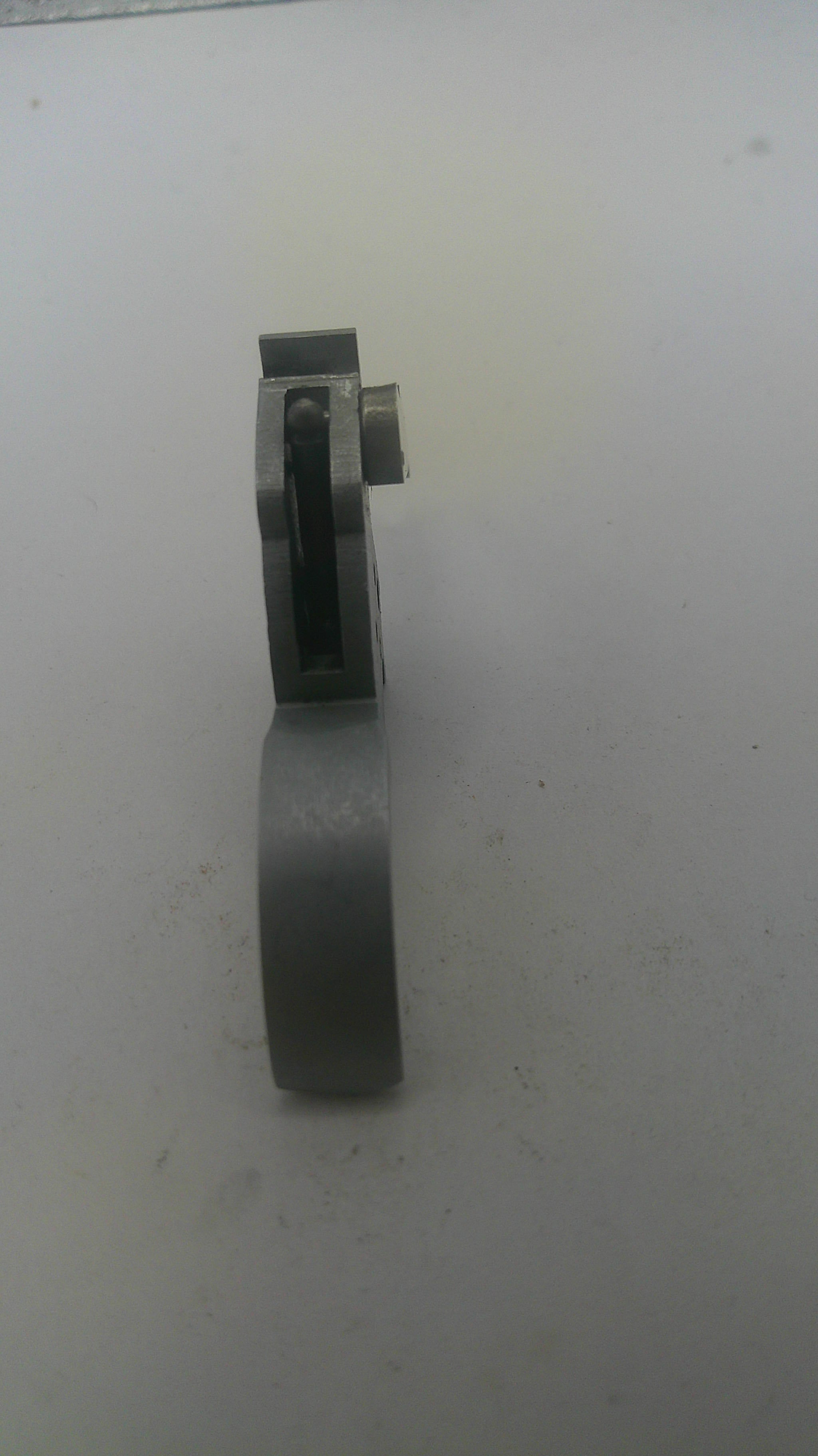 Metallic object on a white background