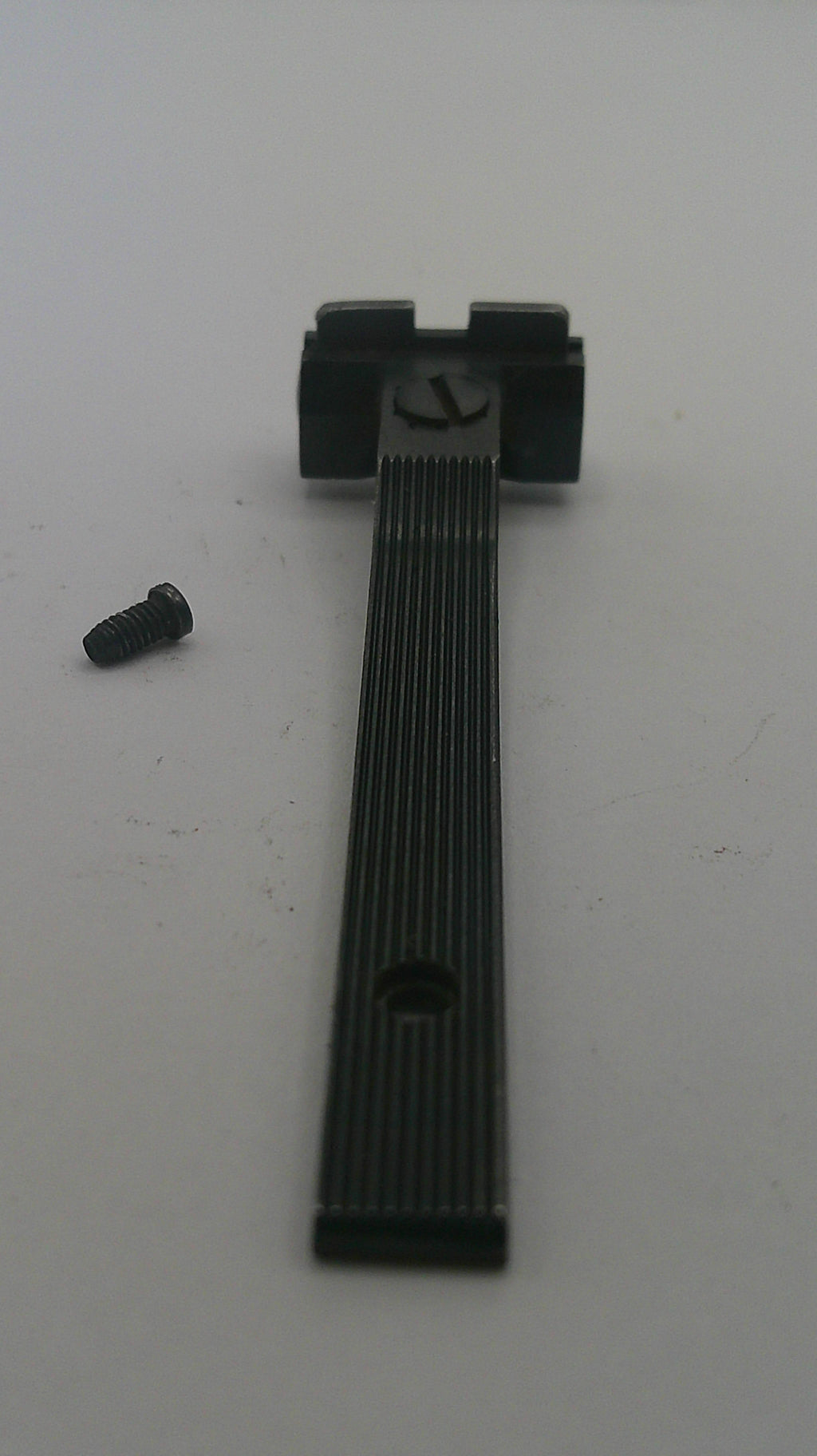 Black metal bracket on a white background