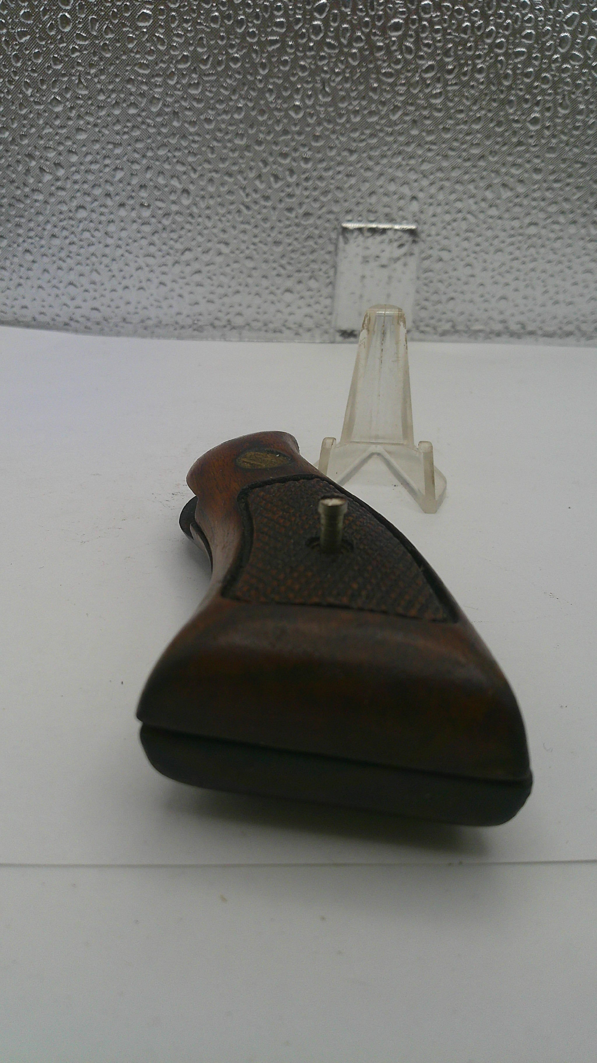 Brown leather shoe on a white background