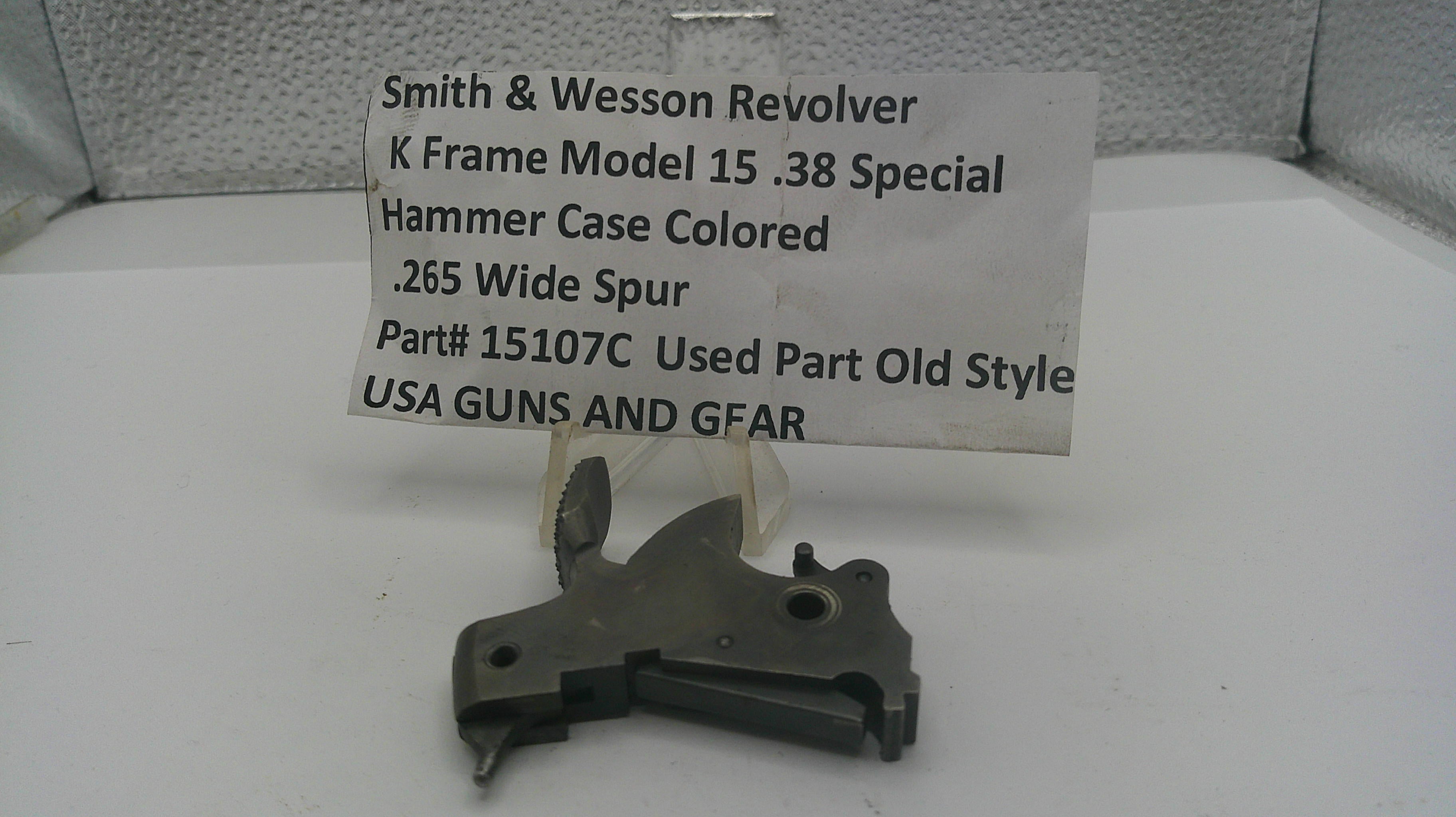S&W K Frame Centerfire Hammer .265" Wide Spur Case Colored Old Style Used, Part# 15107C