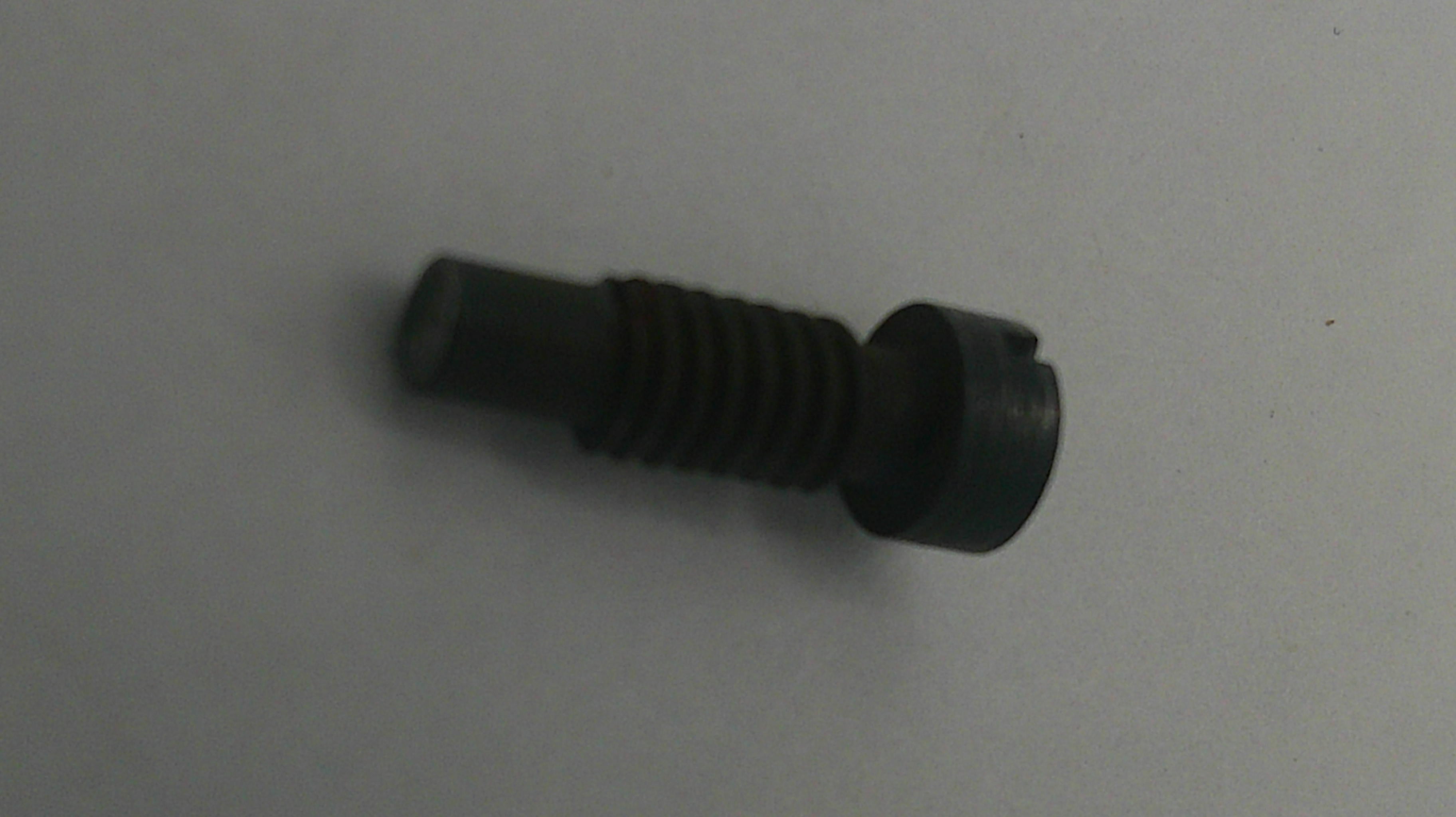 Black screw on a white background