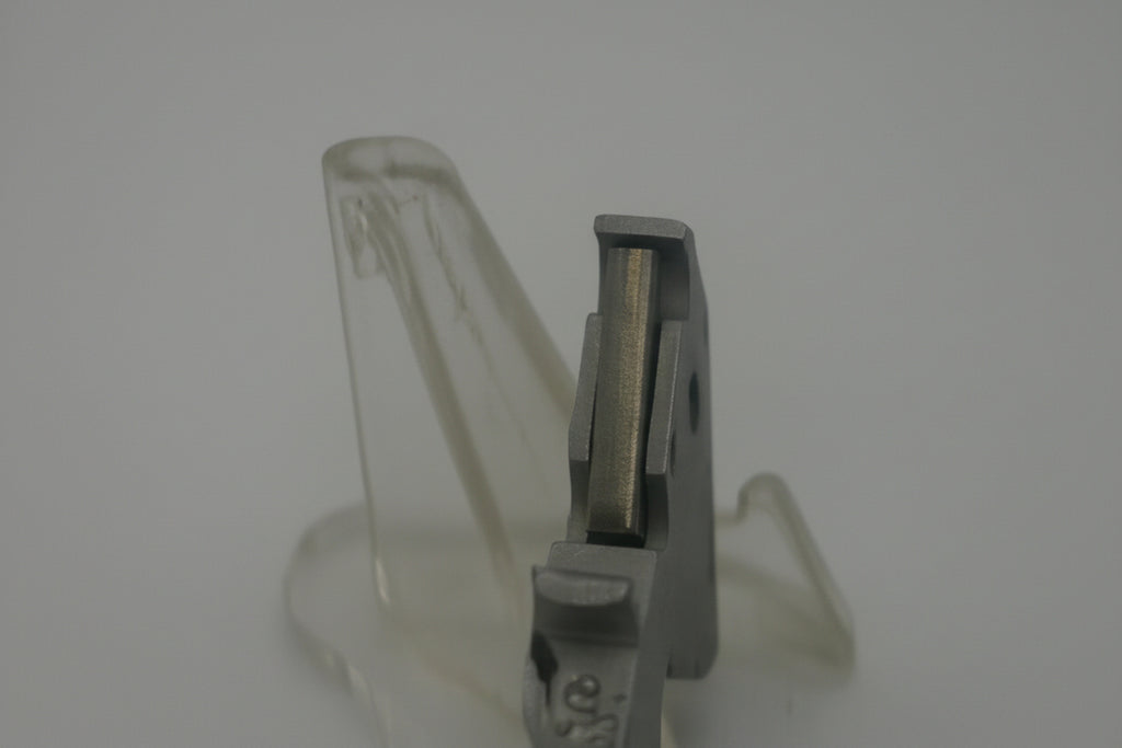 Clear plastic clip on a white background