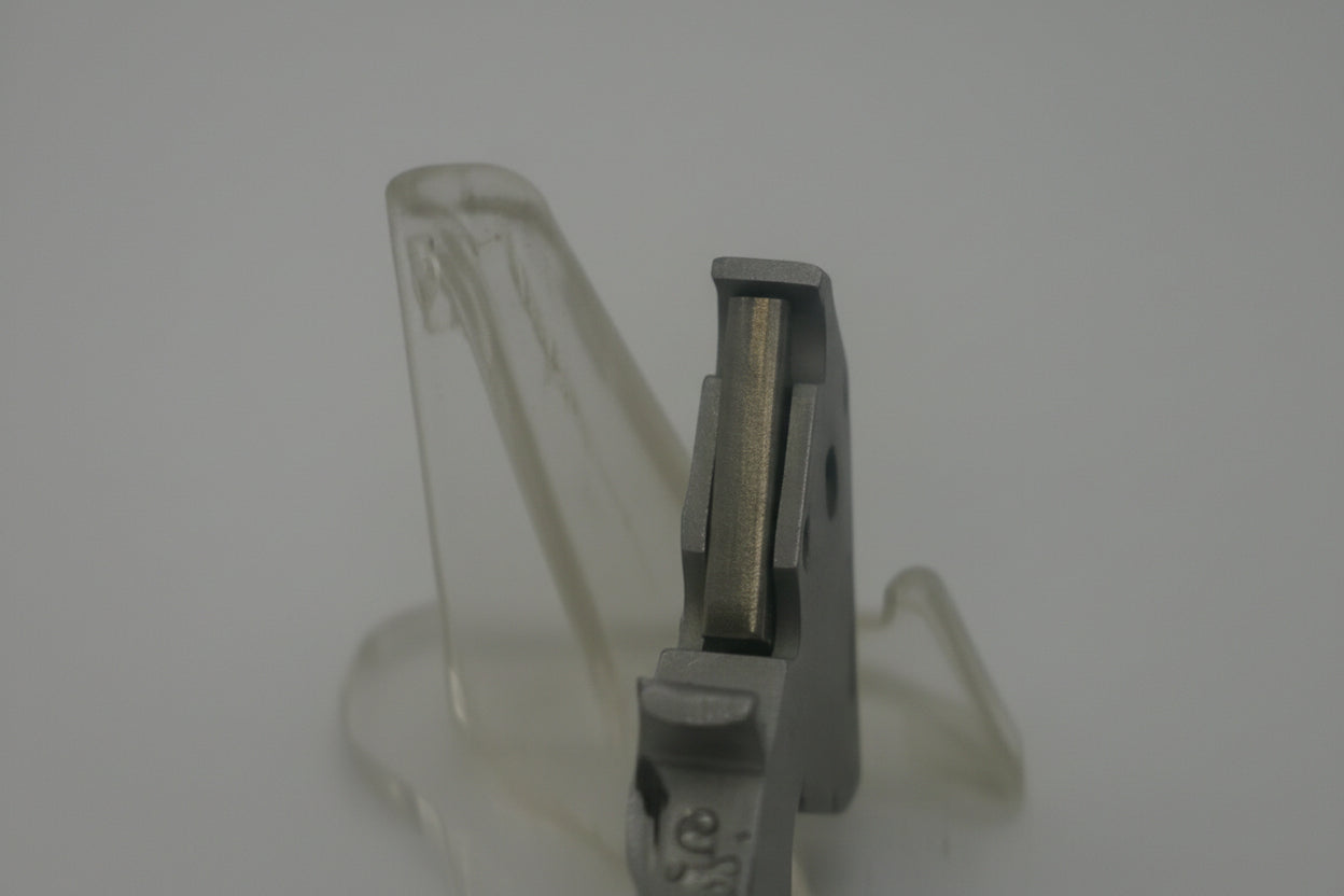 Clear plastic clip on a white background