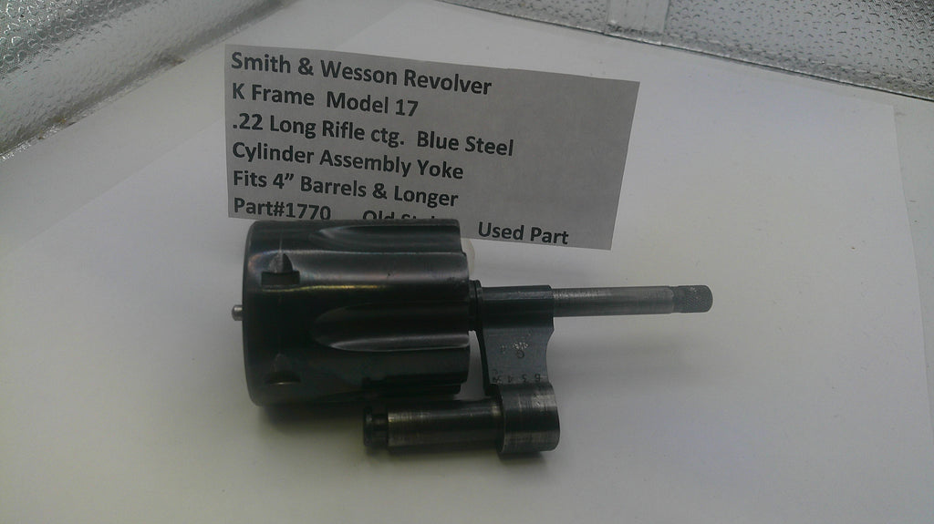 Smith & Wesson K Frame Model 17 Cylinder Assembly with Yoke - Blue Steel .22 Long Rifle - Used OEM Part 1770