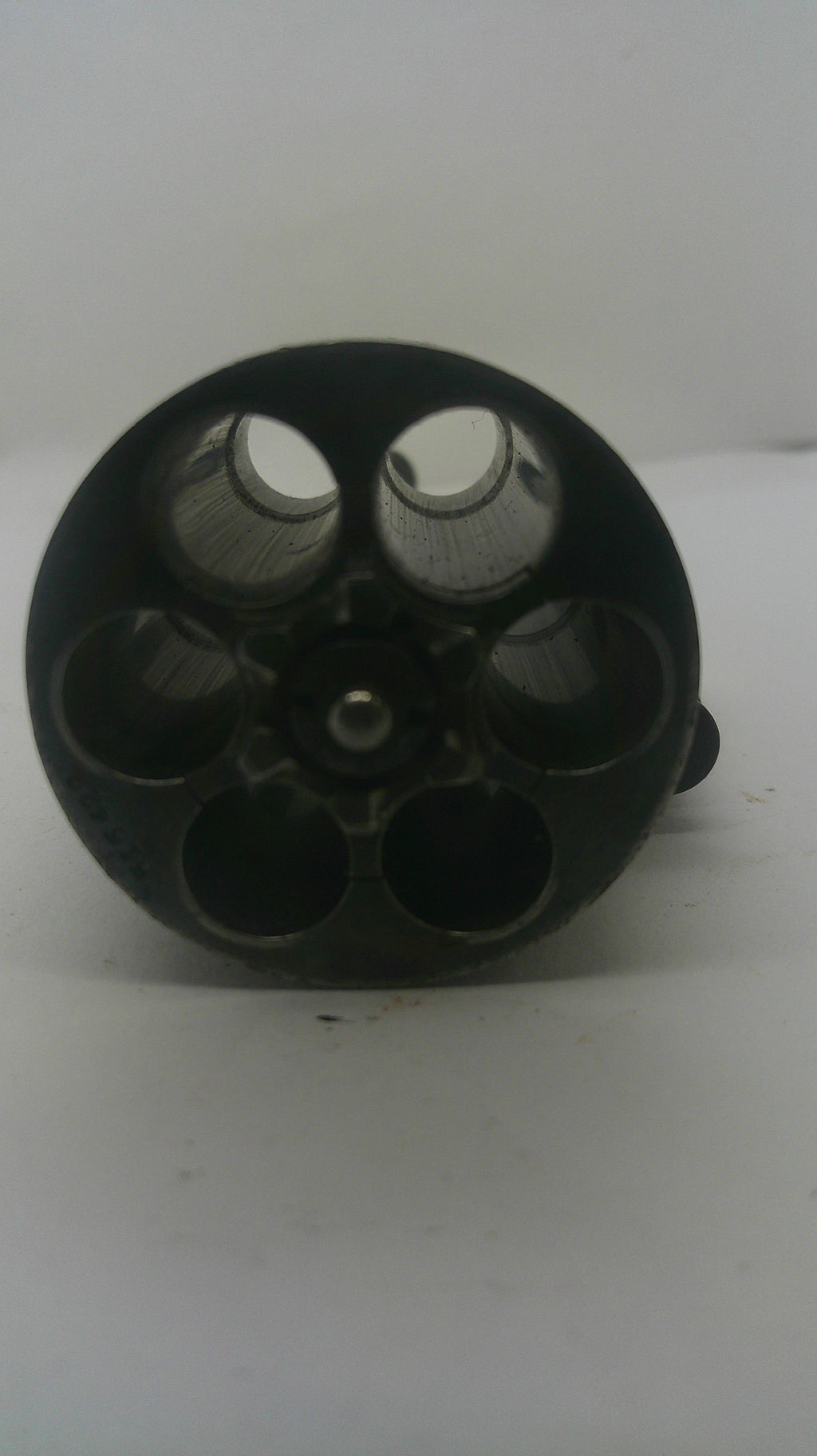 A black plastic multi-port hole cover, likely for a motorcycle or vehicle exhaust system, shown from a top-down view against a plain white background.