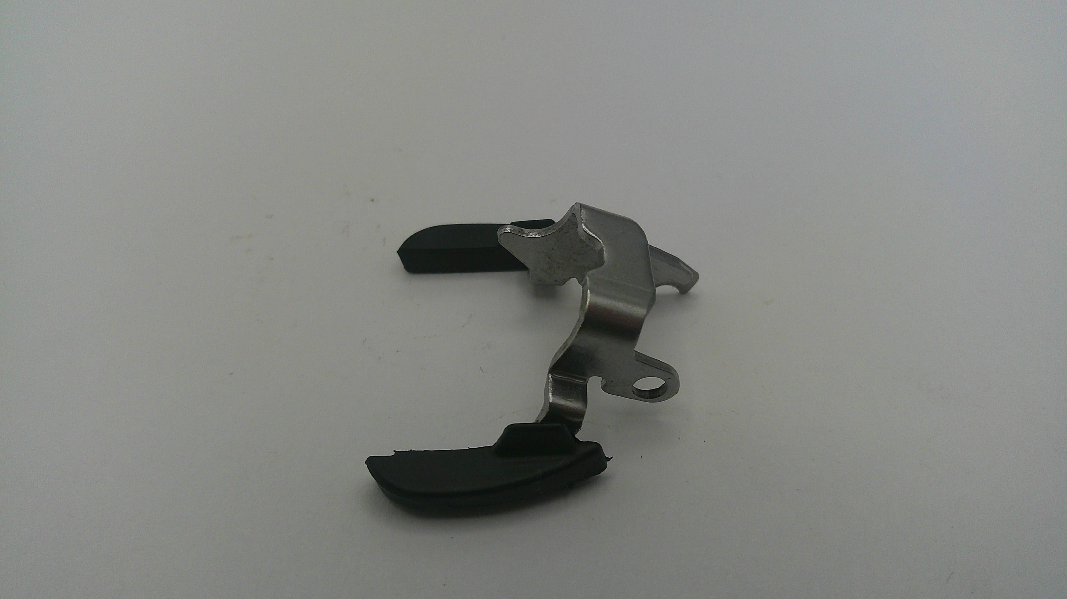 Metallic clip on a white background