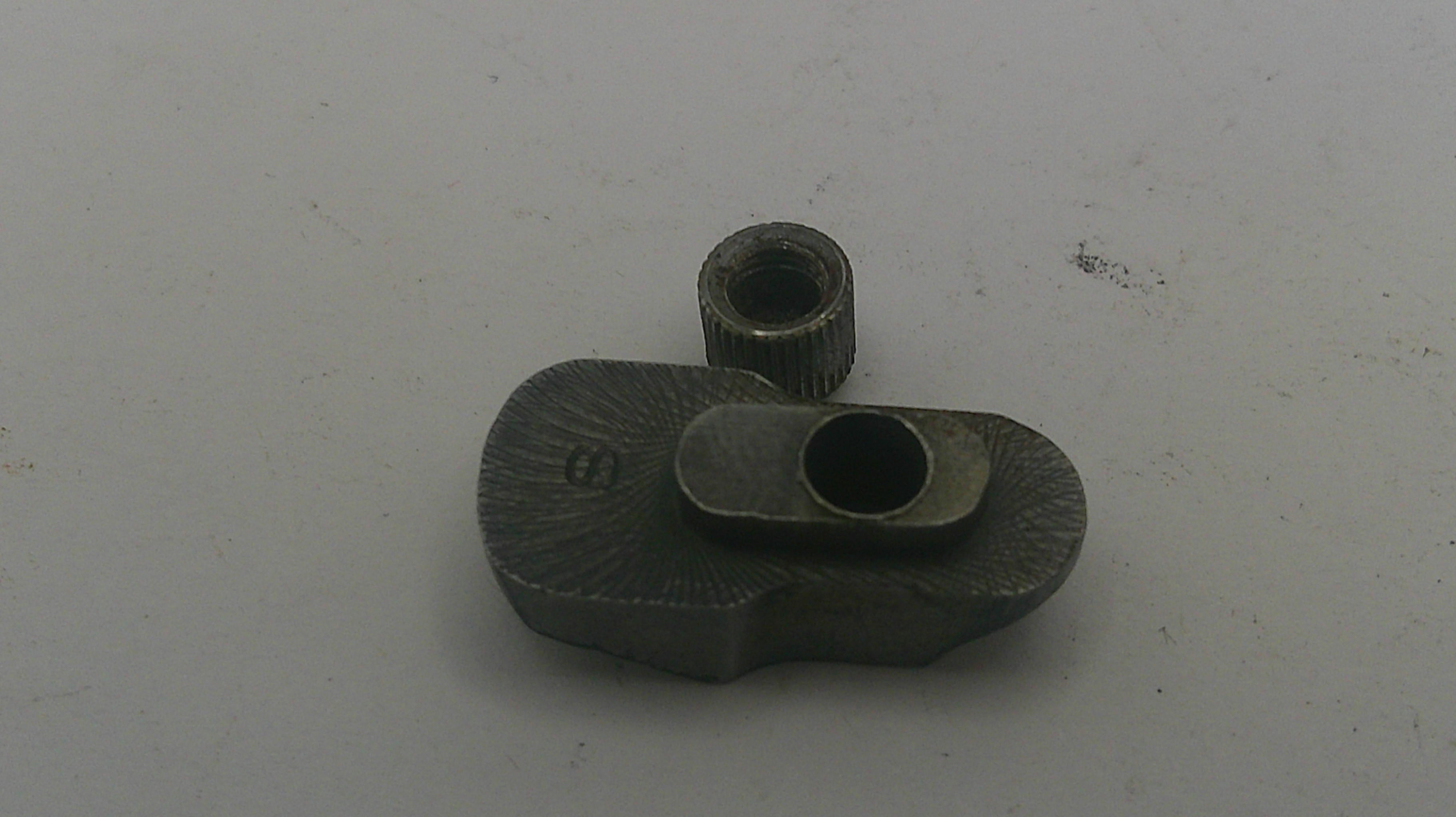Metal mechanical component on a white background