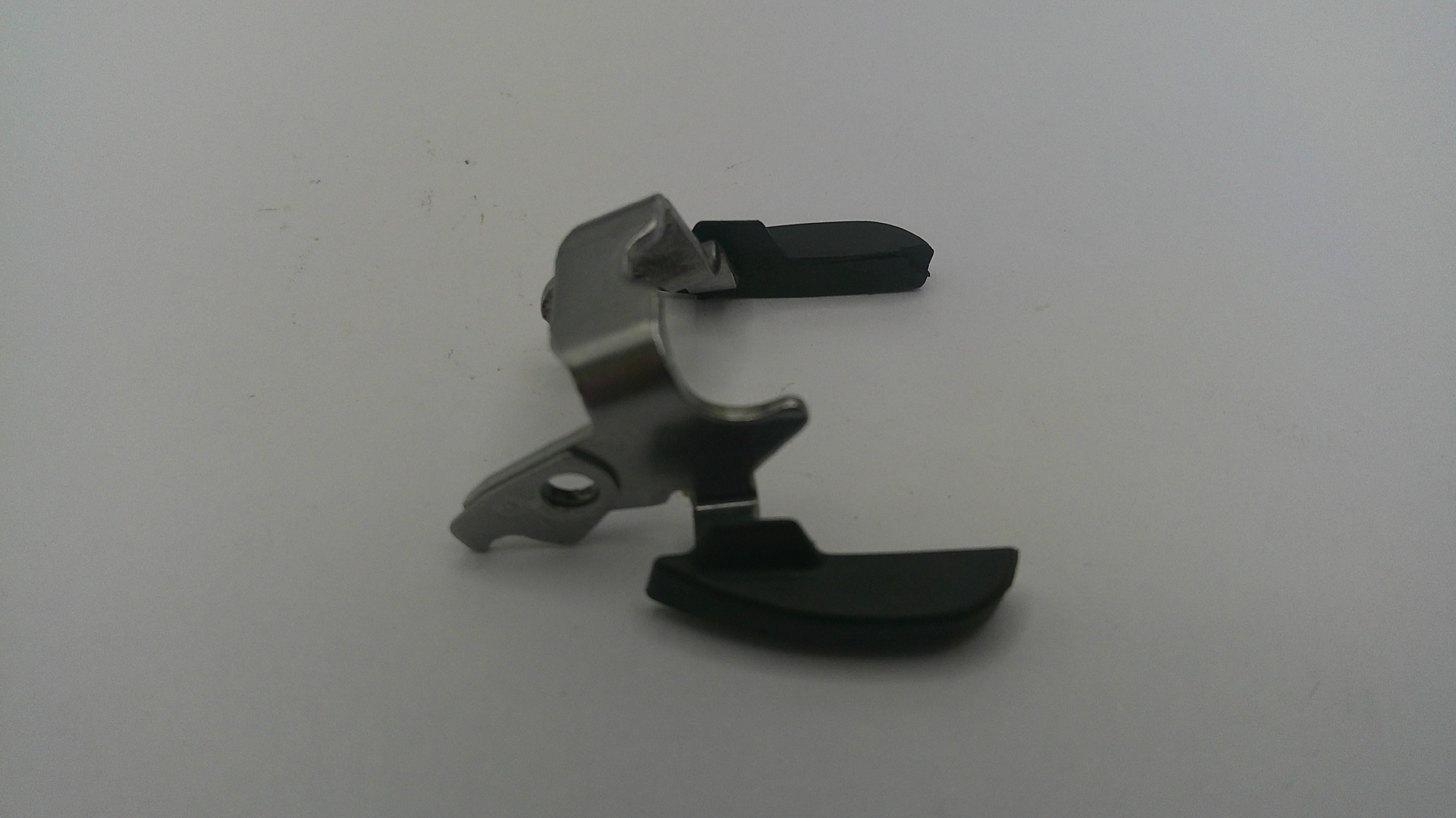 Metallic and black clip on a white background