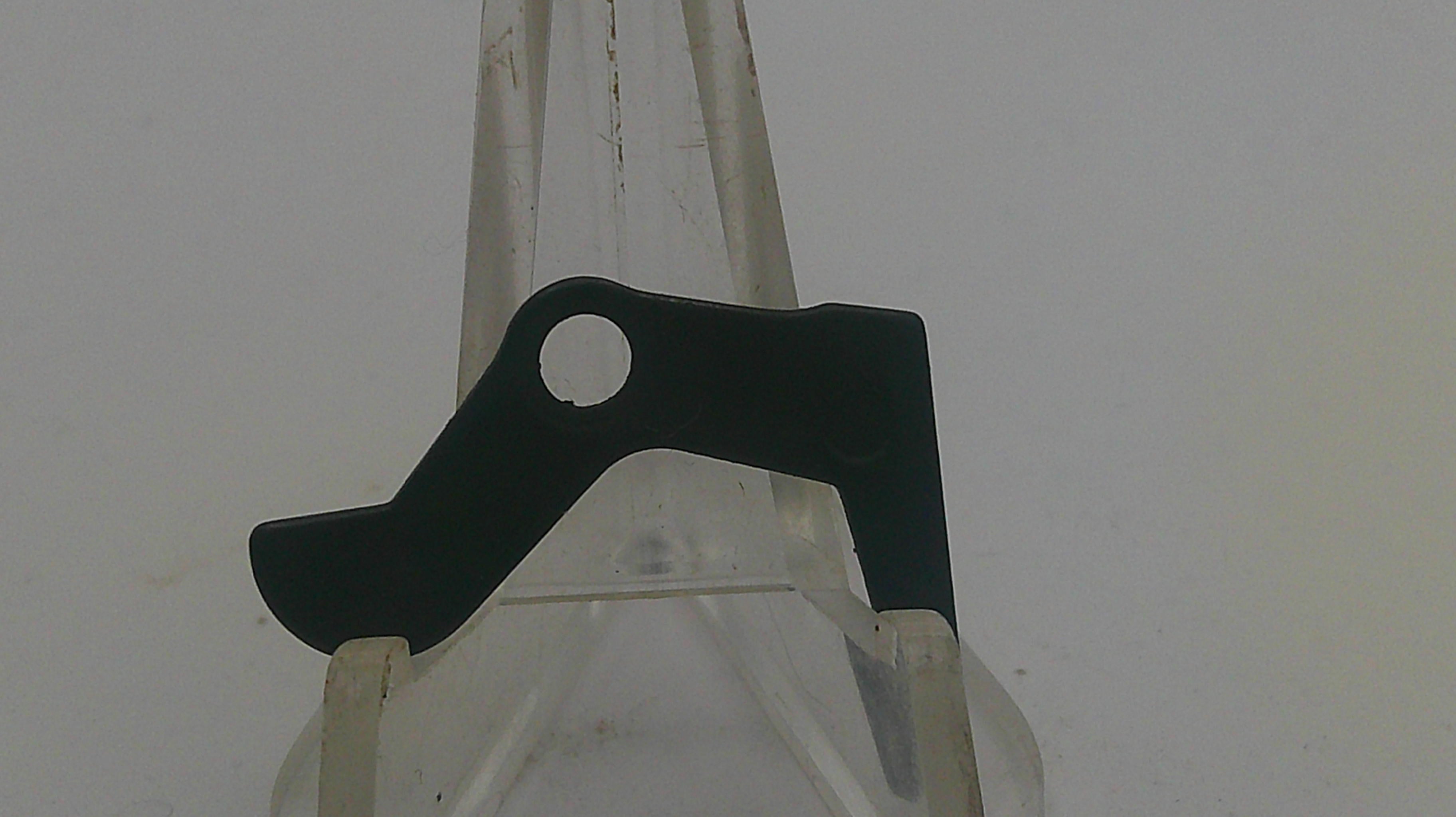 Black metal bracket on a white background