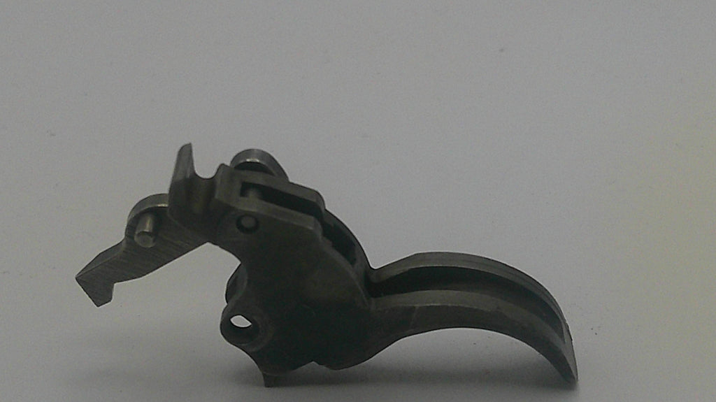 Metallic tool or component on a white background