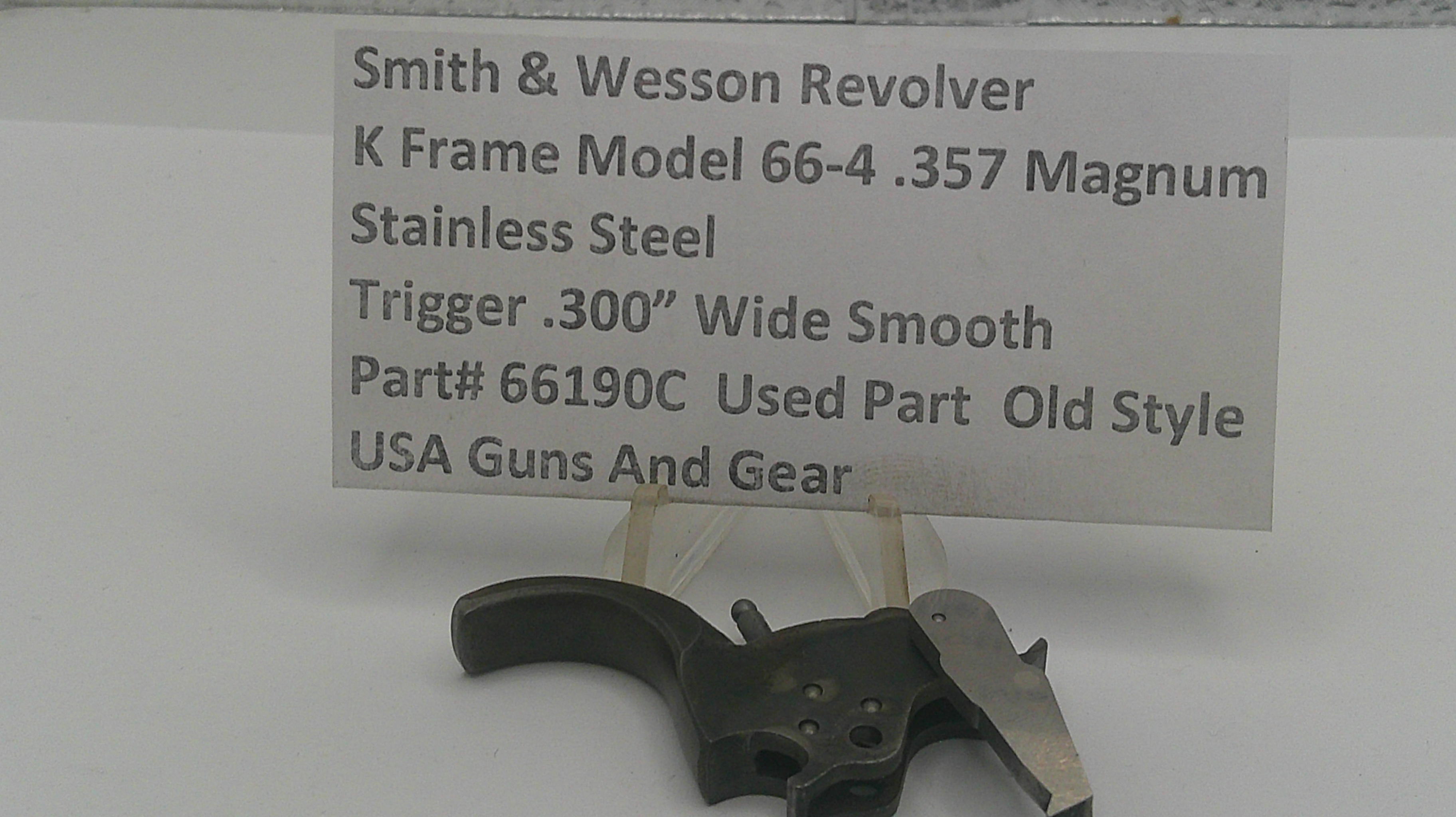 Smith & Wesson revolver part with descriptive label on a white background