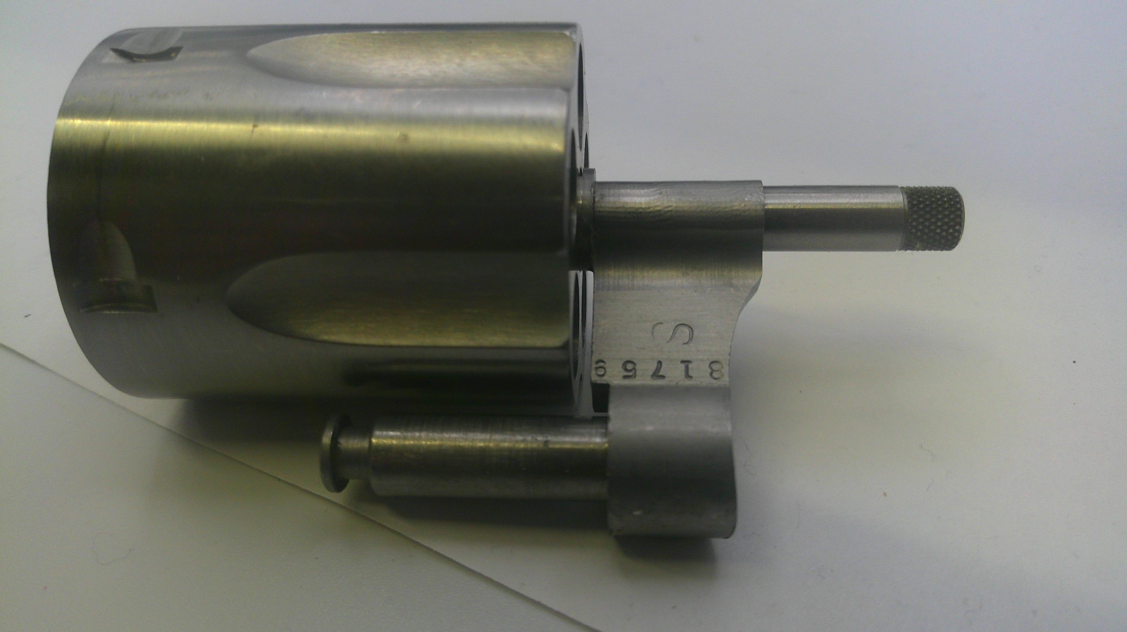 Metal mechanical component on a white background