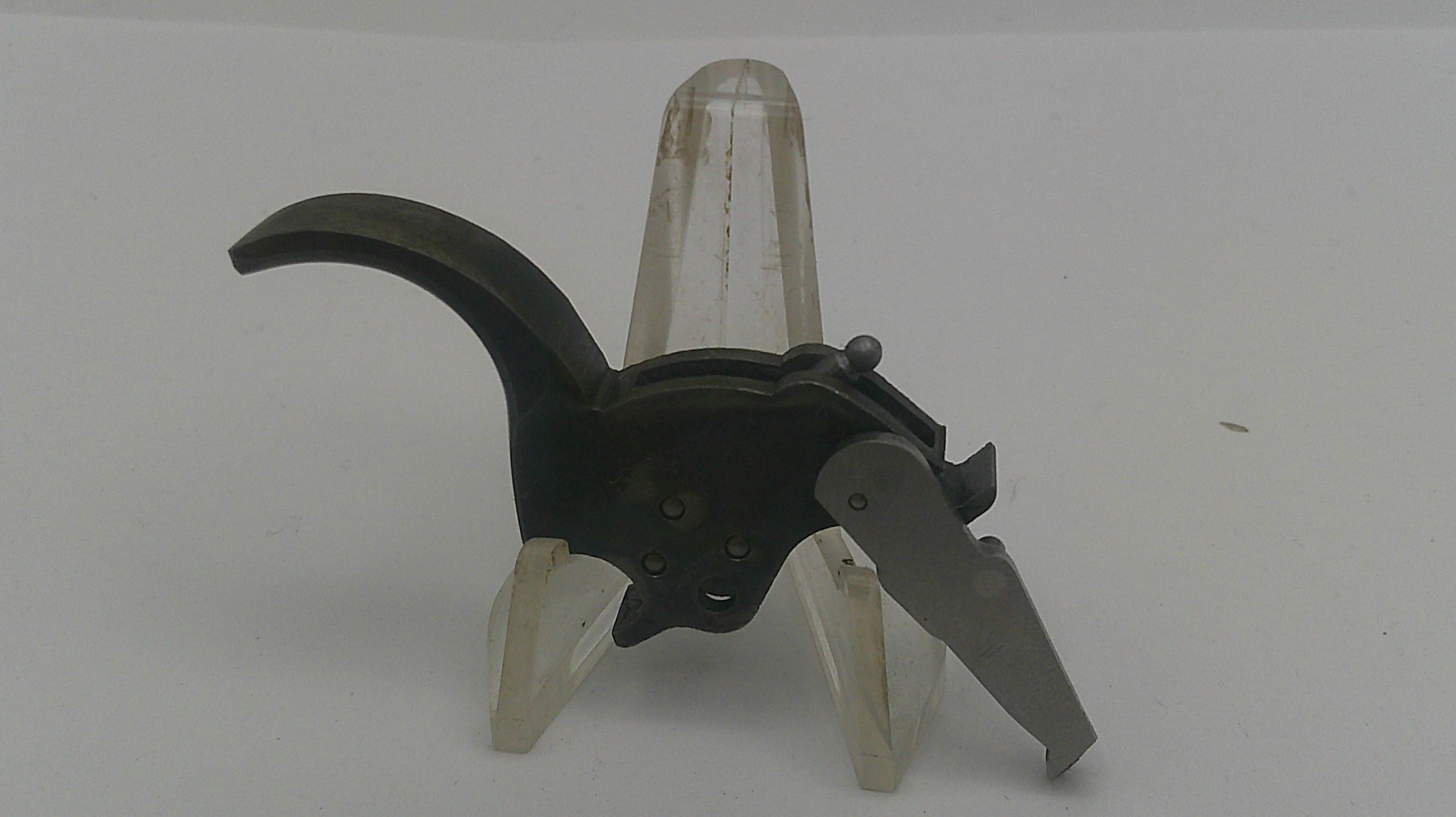 Black metal tool on a white background