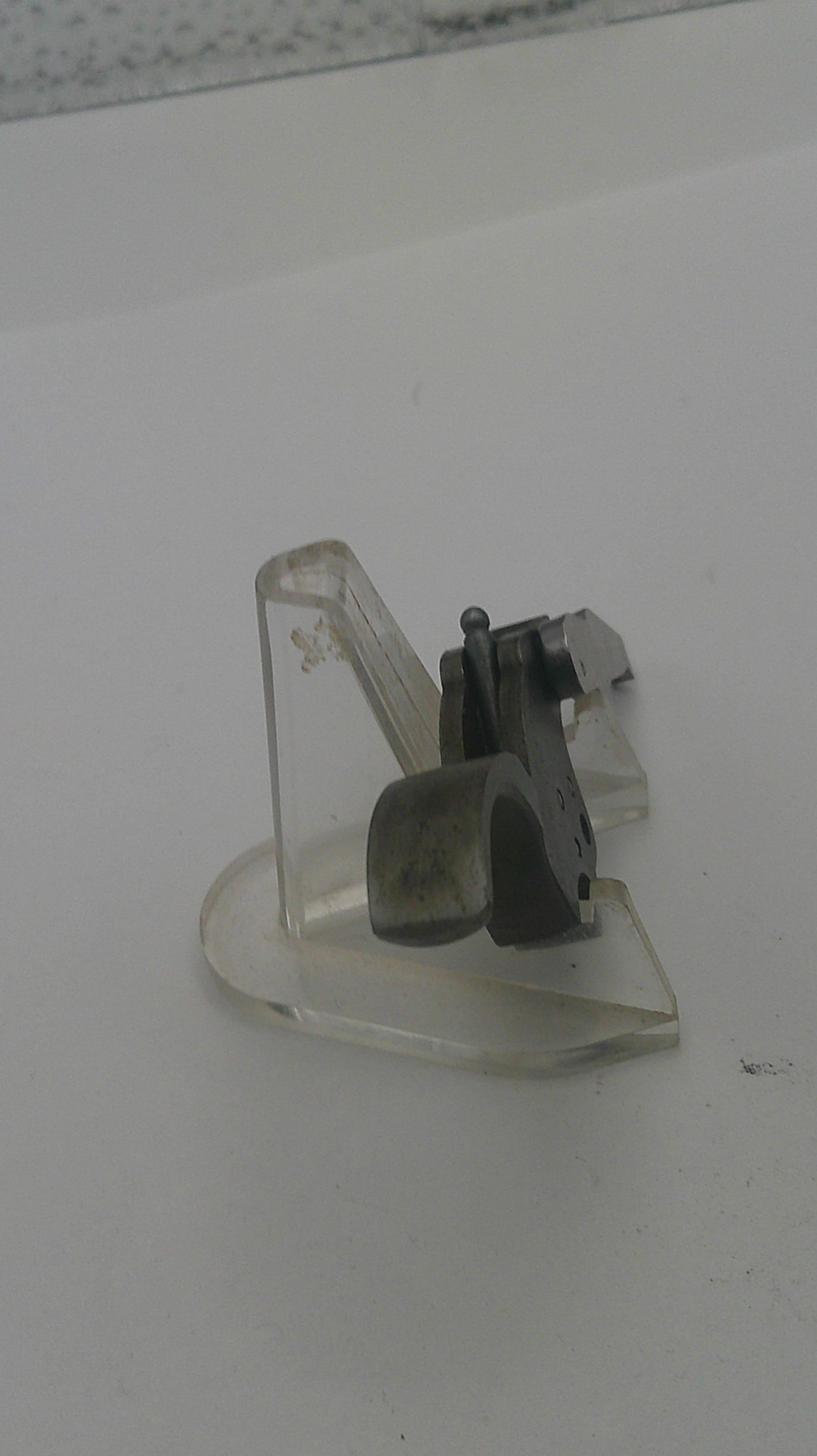 Clear plastic clip on a white background
