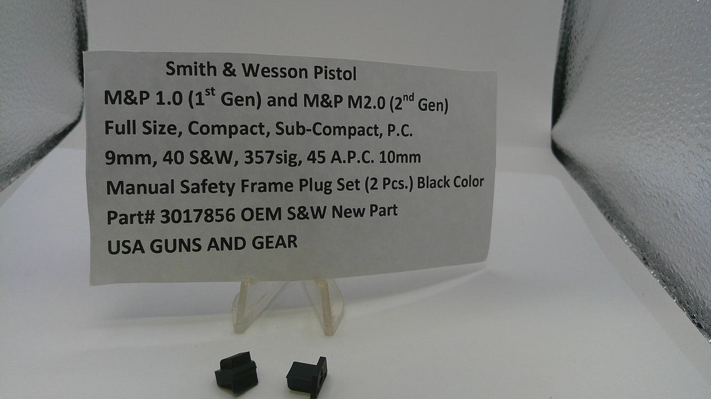 Smith & Wesson M&P 1.0/M&P M2.0 Manual Safety Frame Plug Set Black 3017856