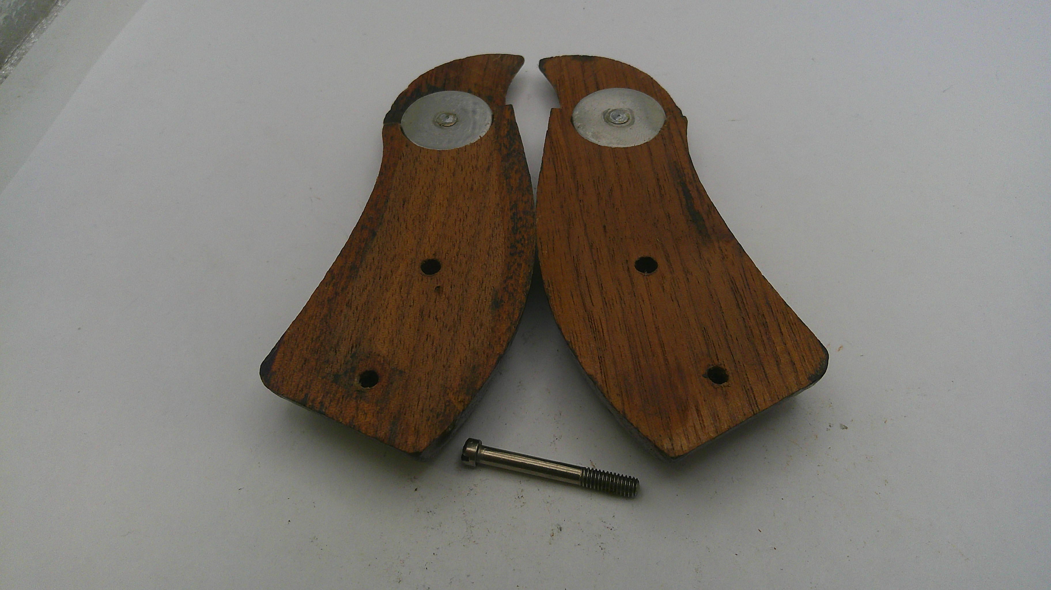 Smith & Wesson K Frame Model 19 Vintage Wood Grips - Round Butt - OEM Used Part