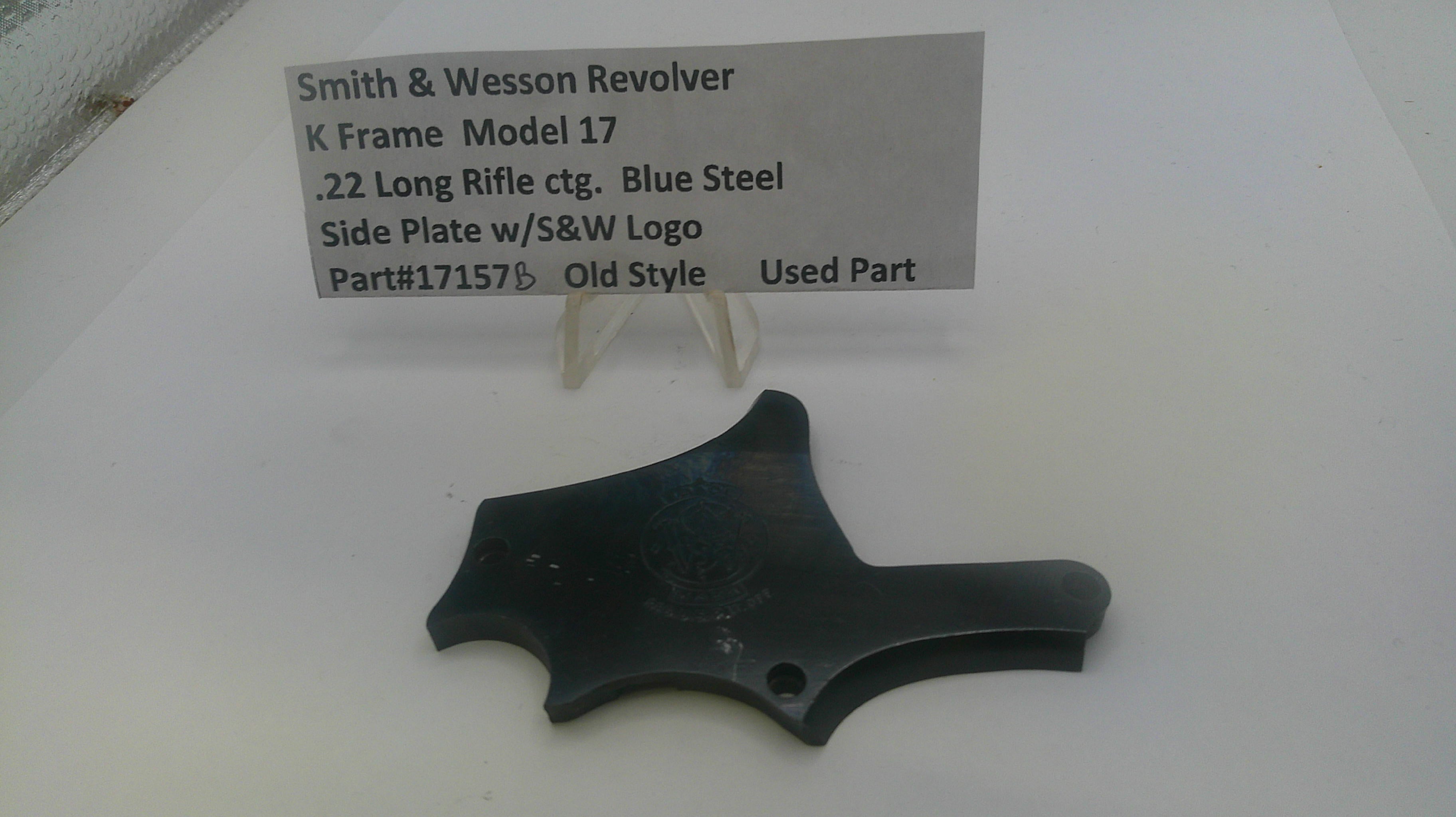 Smith & Wesson K Model 17 Side Plate with Logo - Used OEM Part .22 LR
