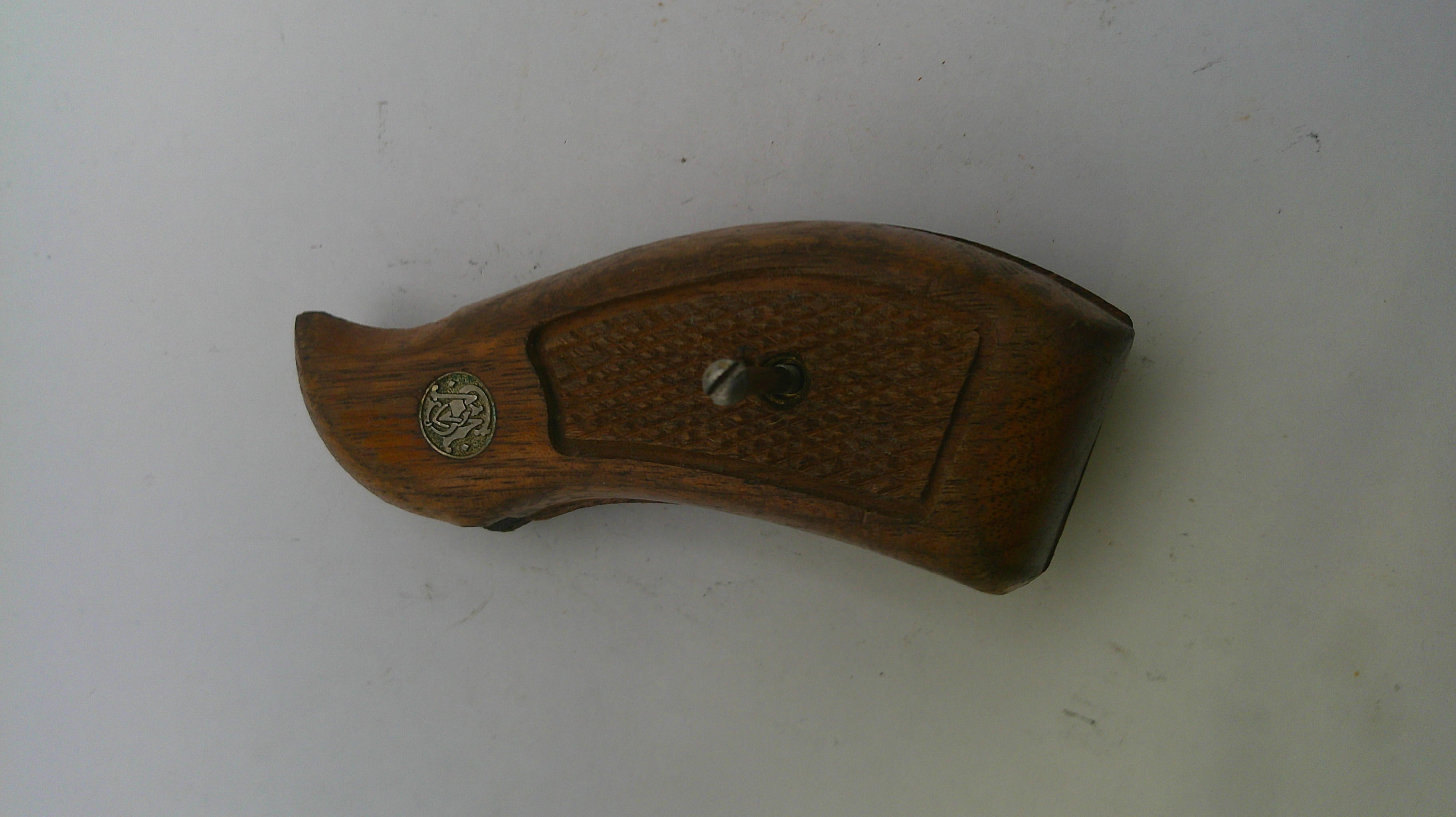 Smith & Wesson K Frame Model 19 Vintage Wood Grips - Round Butt - OEM Used Part