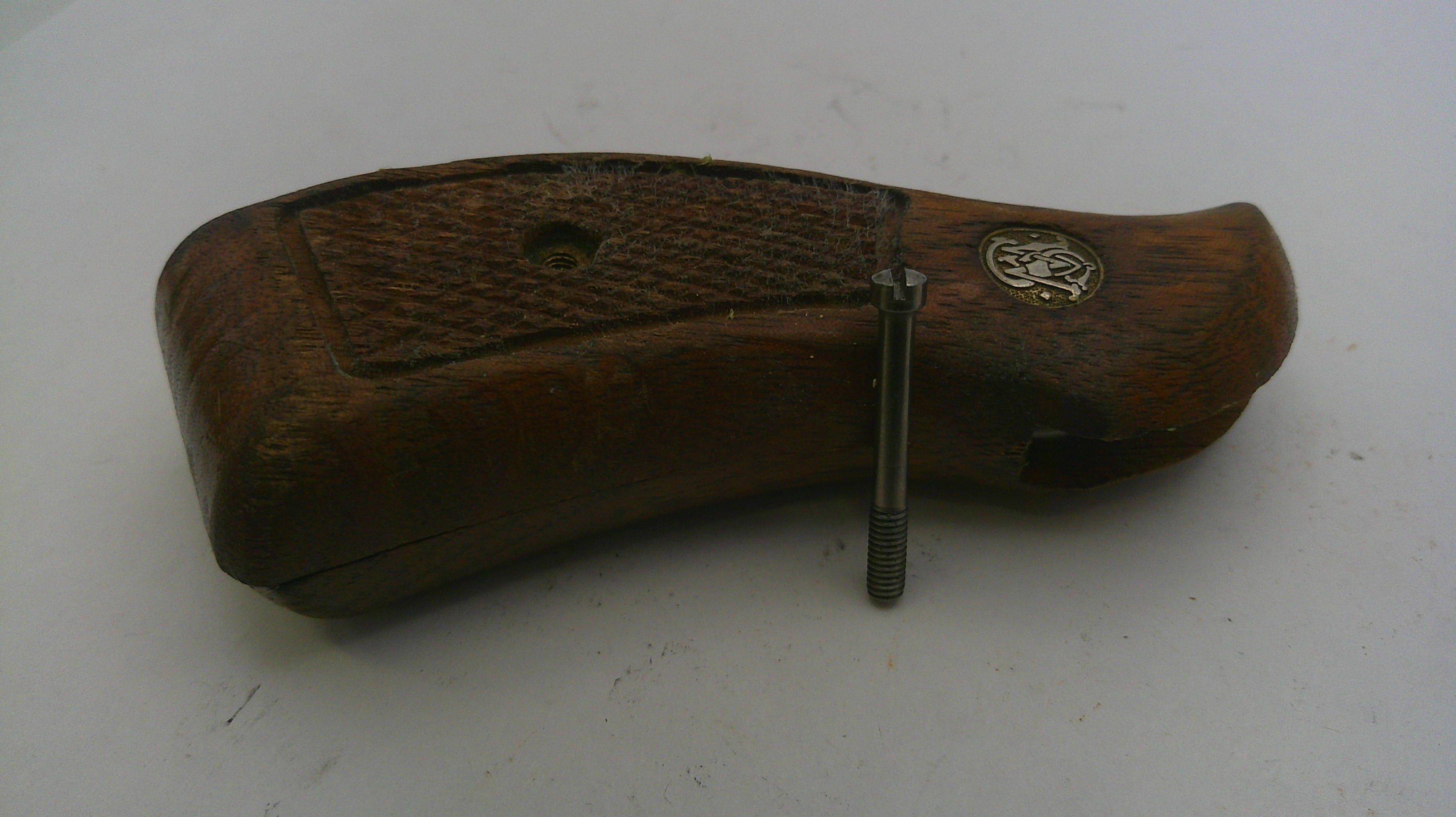 Smith & Wesson K Frame Model 19 Vintage Wood Grips - Round Butt - OEM Used Part