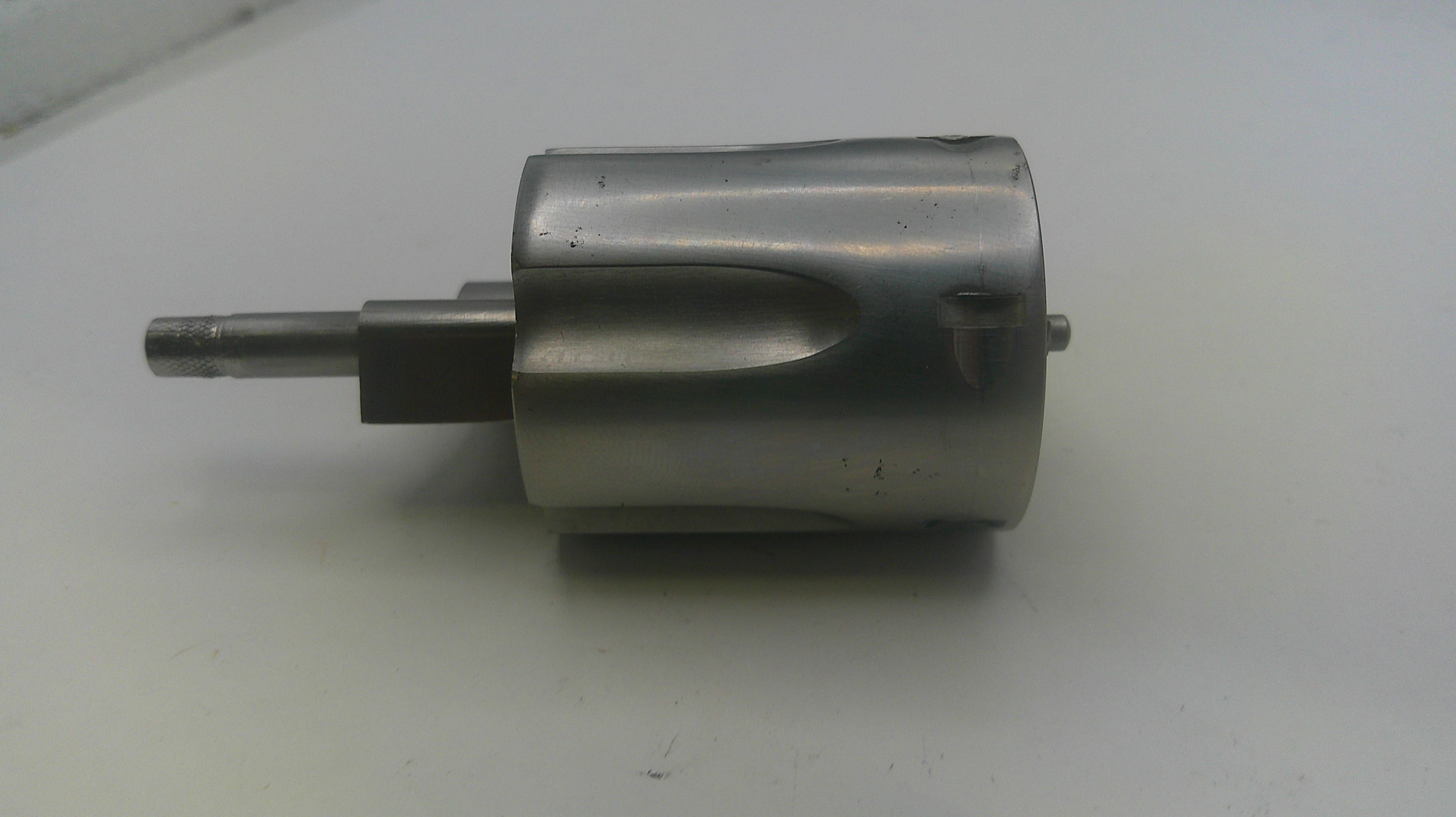 Metal mechanical component on a white background