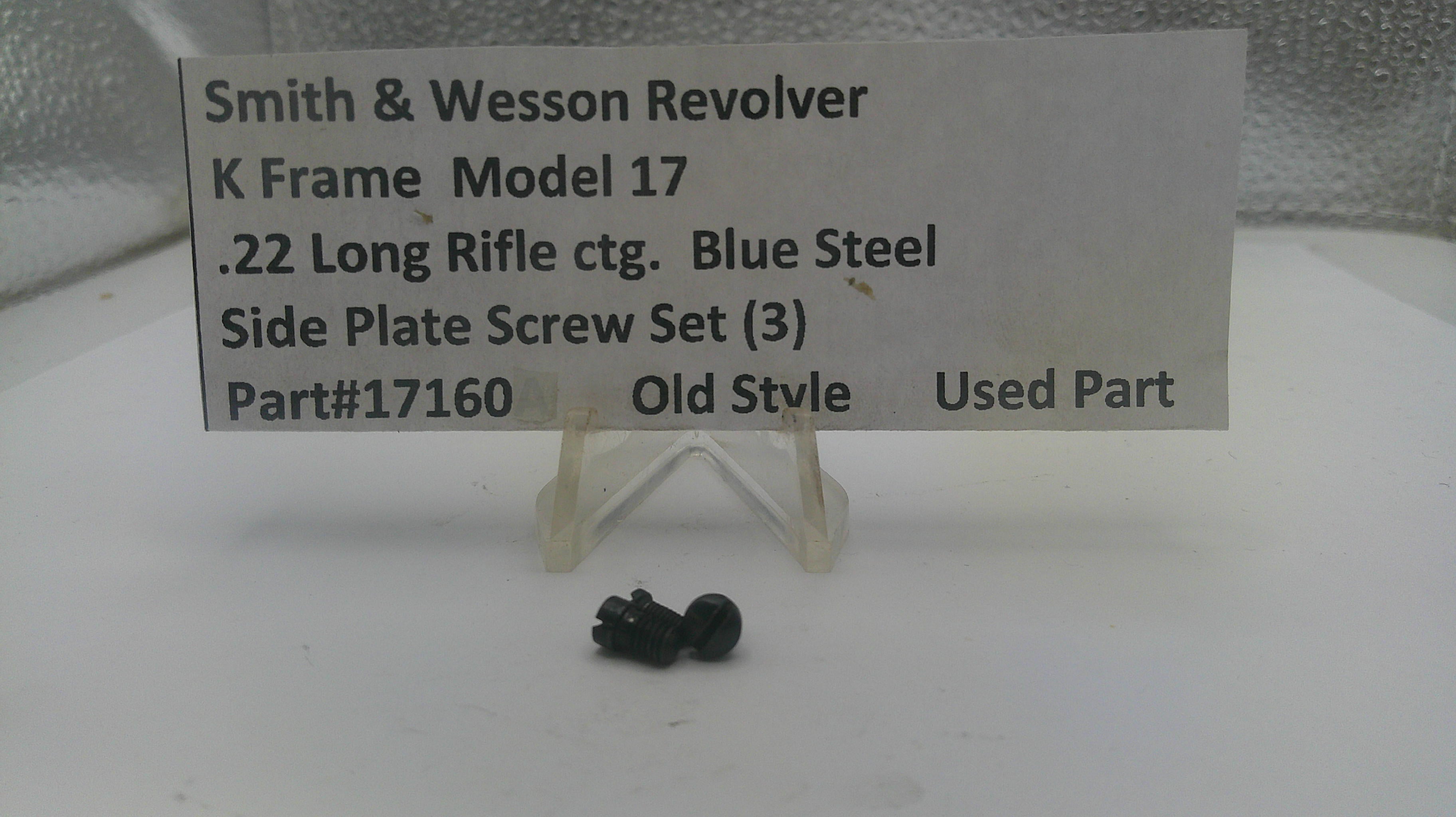 Smith & Wesson K Frame Pre-Model K22 Side Plate Screws Set - 3-Screw .22 LR