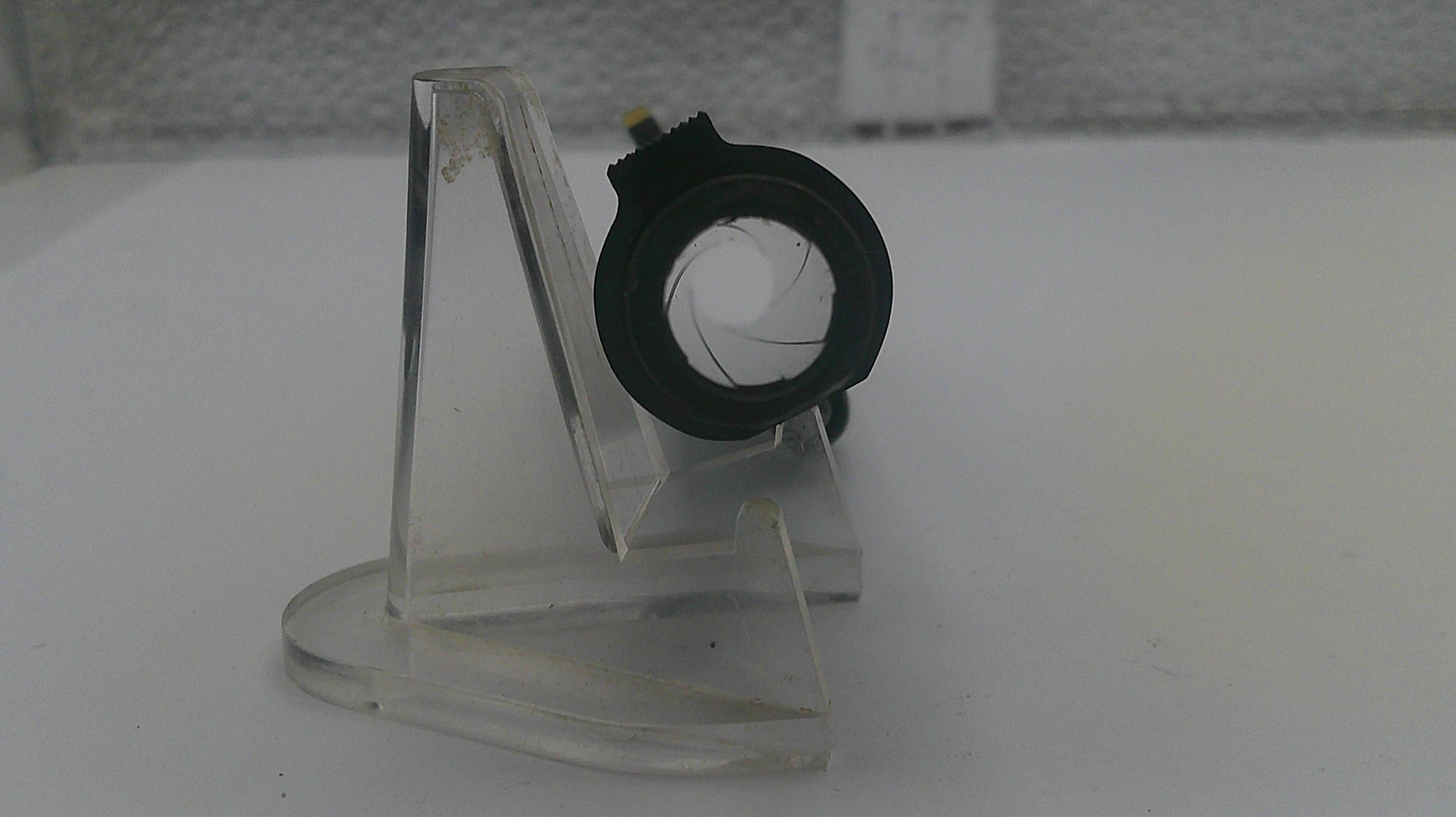 Eyepiece on a clear stand with a blurred background
