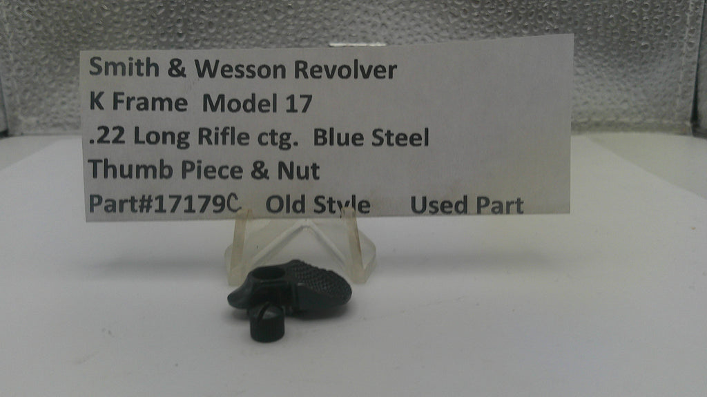 Smith & Wesson K Frame Model 17 Thumb Piece & Nut - .22 LR Used Blue Steel