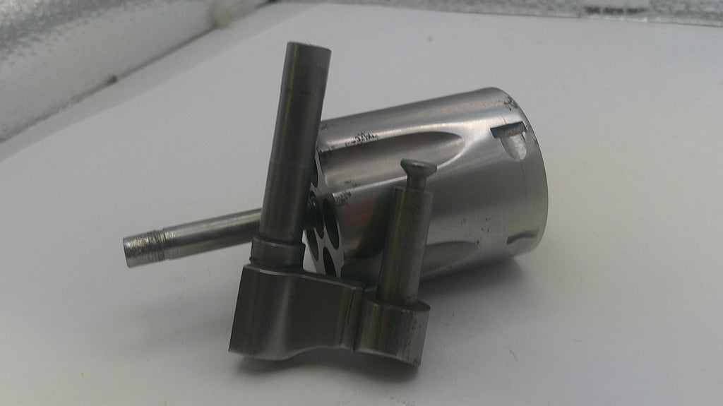 Metallic valve or component on a white background