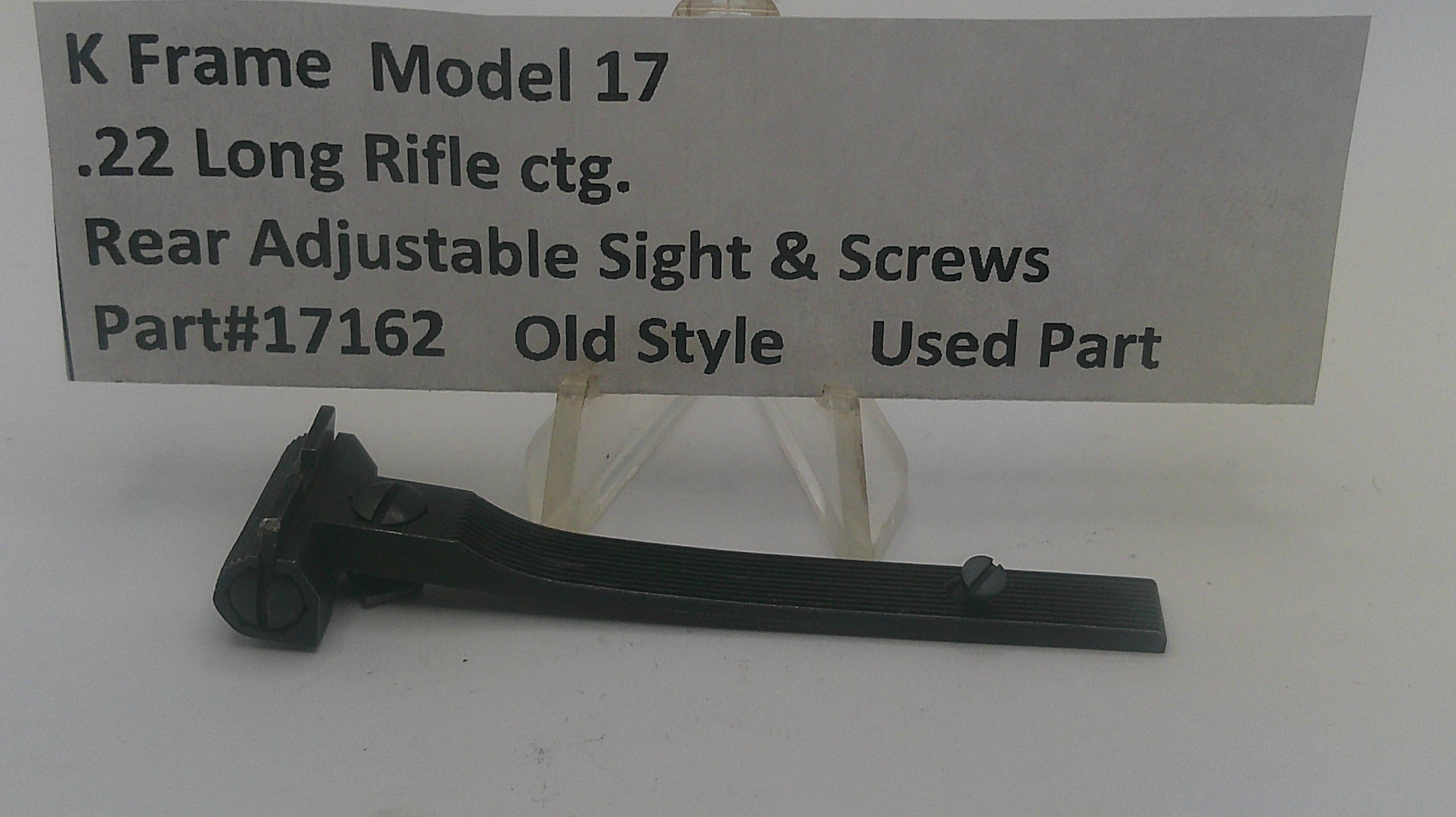 Smith & Wesson K Frame Model 17 Rear Adjustable Sight & Screws - .22 LR Used 17162