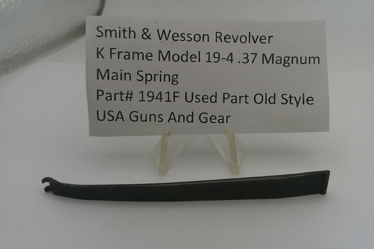 Smith & Wesson revolver K Frame Model 19-4 .357 Magnum main spring with a label on a white background