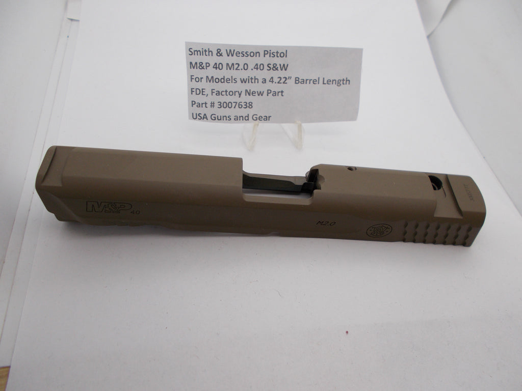 Smith & Wesson M&P 40 M2.0 Complete Slide Assembly - .40 S&W - 4.25" Full Size - FDE - Factory OEM Part 3007638