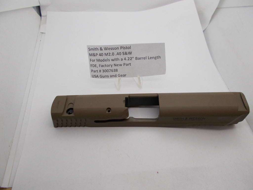 Smith & Wesson M&P 40 M2.0 Complete Slide Assembly - .40 S&W - 4.25" Full Size - FDE - Factory OEM Part 3007638