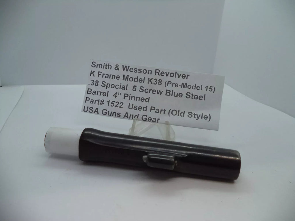 1522 S&W K Frame Model K38 (Pre-Model 15) 5 Screw Pinned Barrel 4" .38 SPL