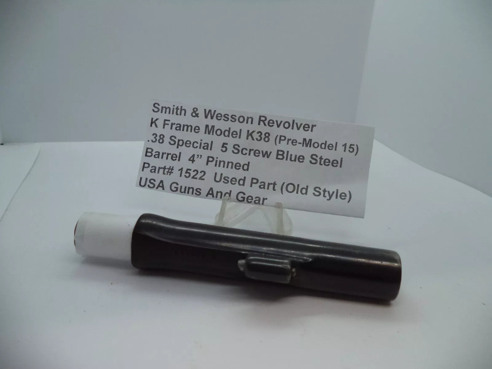 1522 S&W K Frame Model K38 (Pre-Model 15) 5 Screw Pinned Barrel 4" .38 SPL