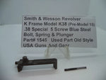 1545 S&W K Frame Model K38 (Pre-Model 15) Bolt, Spring & Plunger .38 SPL