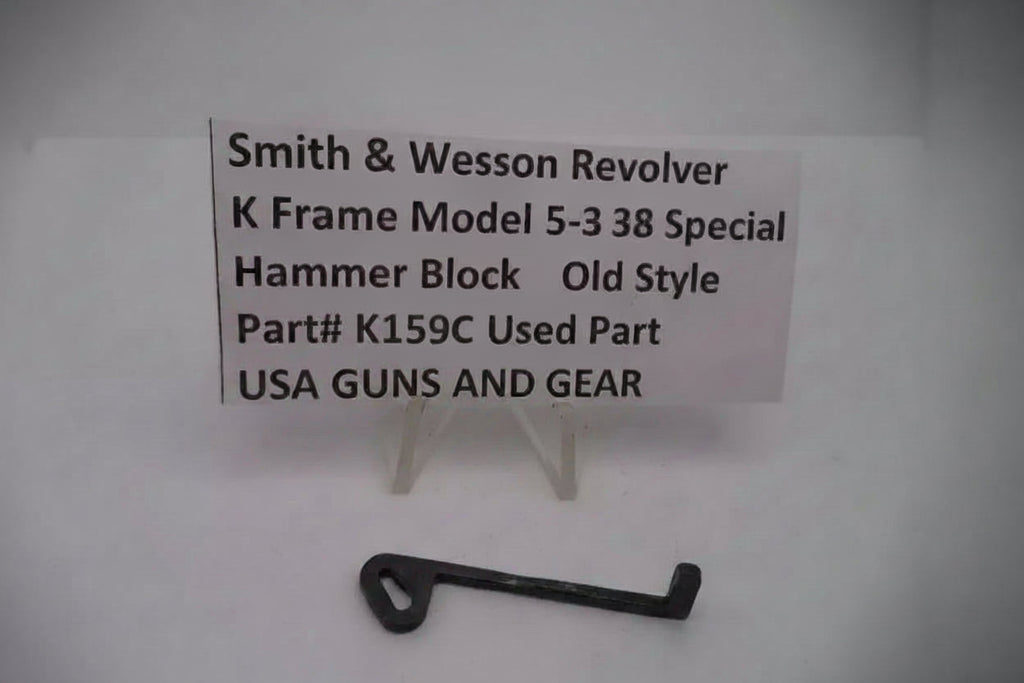 Smith & Wesson revolver K Frame Model 15 .38 Special hammer block on a white background with a label.