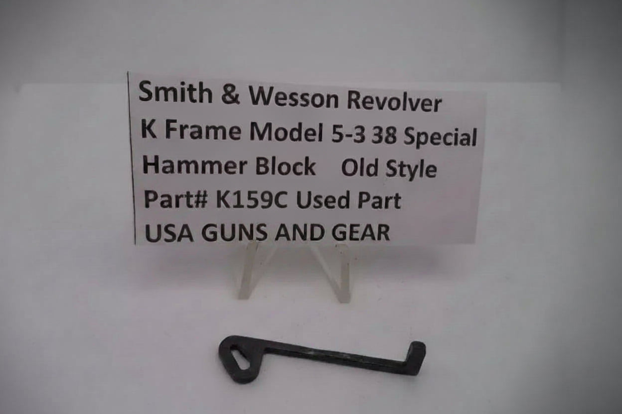 Smith & Wesson revolver K Frame Model 15 .38 Special hammer block on a white background with a label.