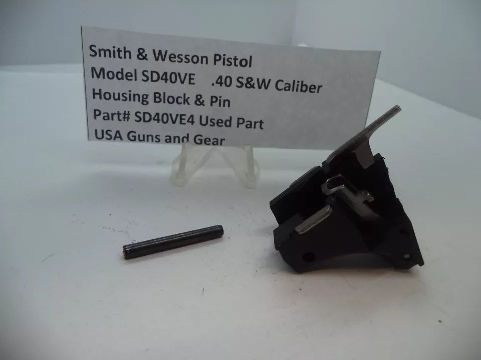 Smith & Wesson pistol used housing block and pin for SD40 VE model .40 S&W caliber.