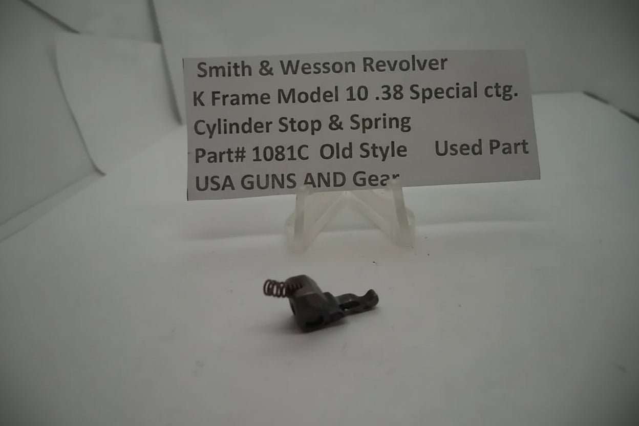 Smith & Wesson revolver part on a white background with a label